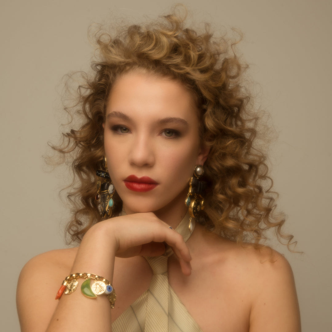 Chunky Charm Bracelet shown on model