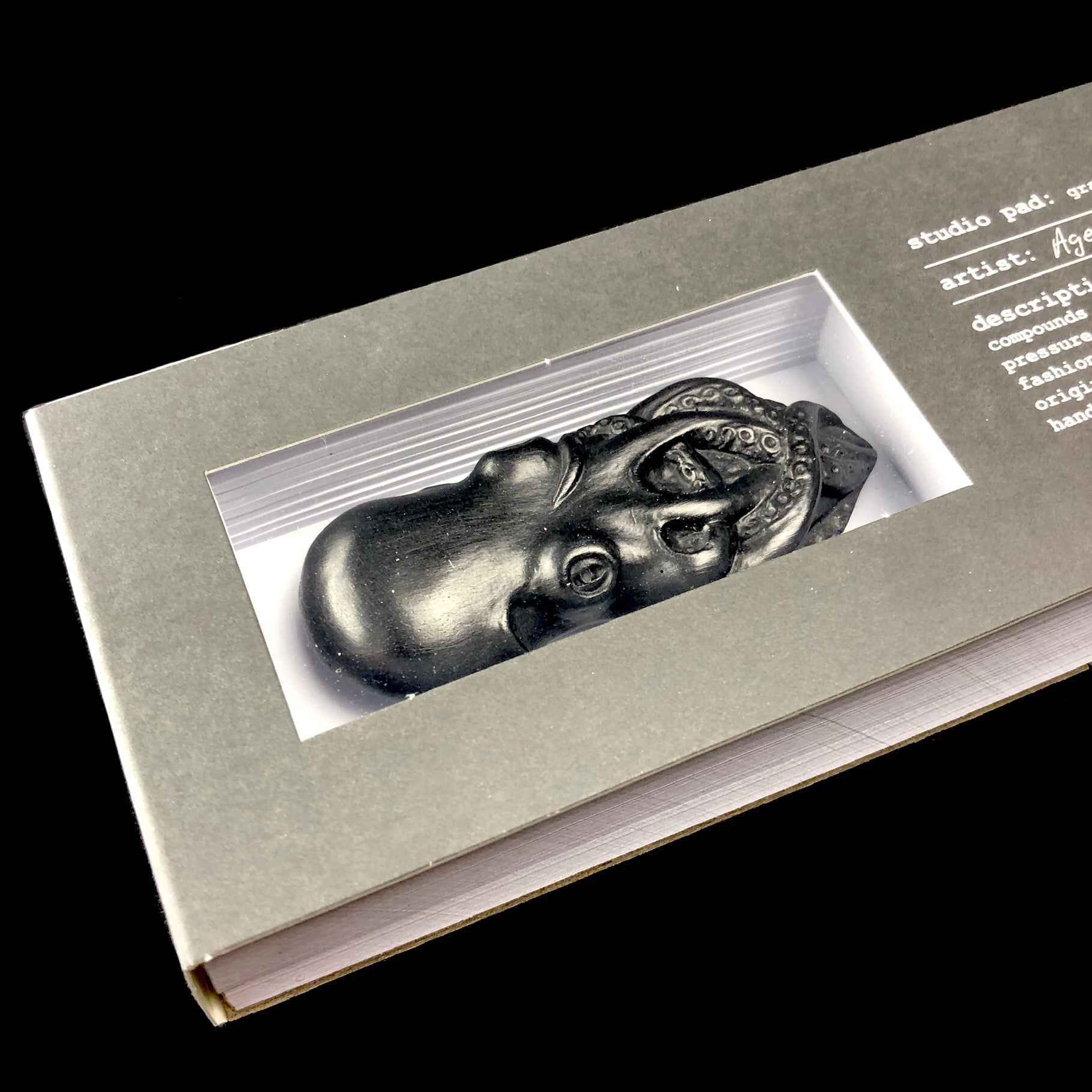 Close up of Octopus Graphite object in paper block