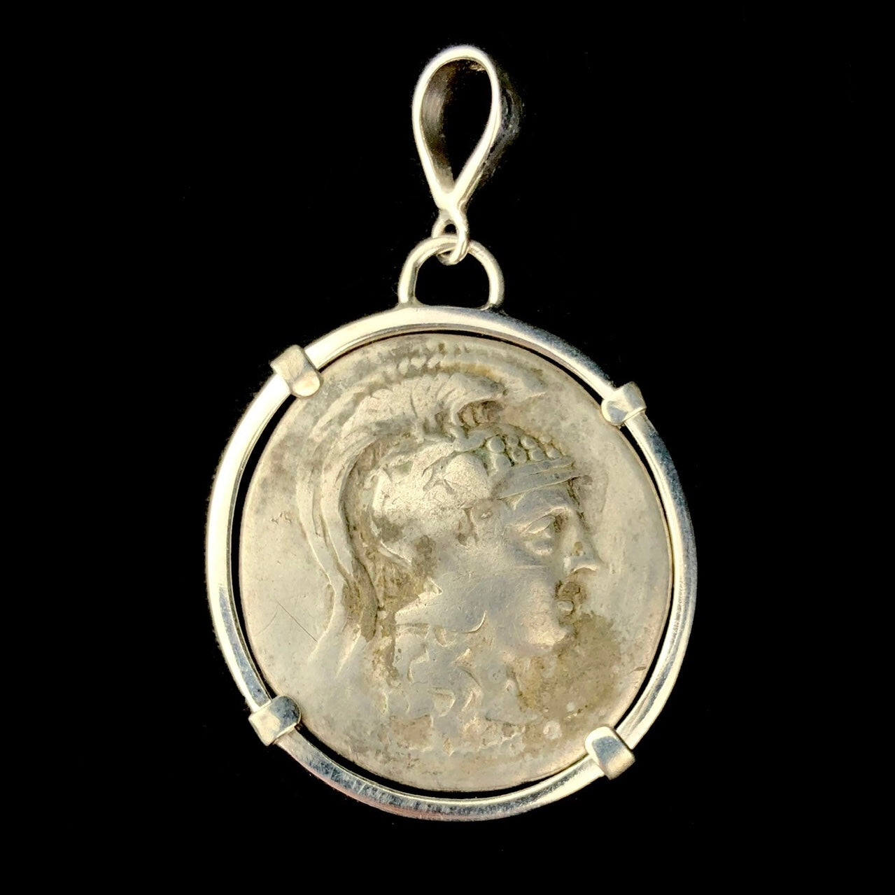 New Style Athena Tetradrachm Coin Pendent with Athenas face