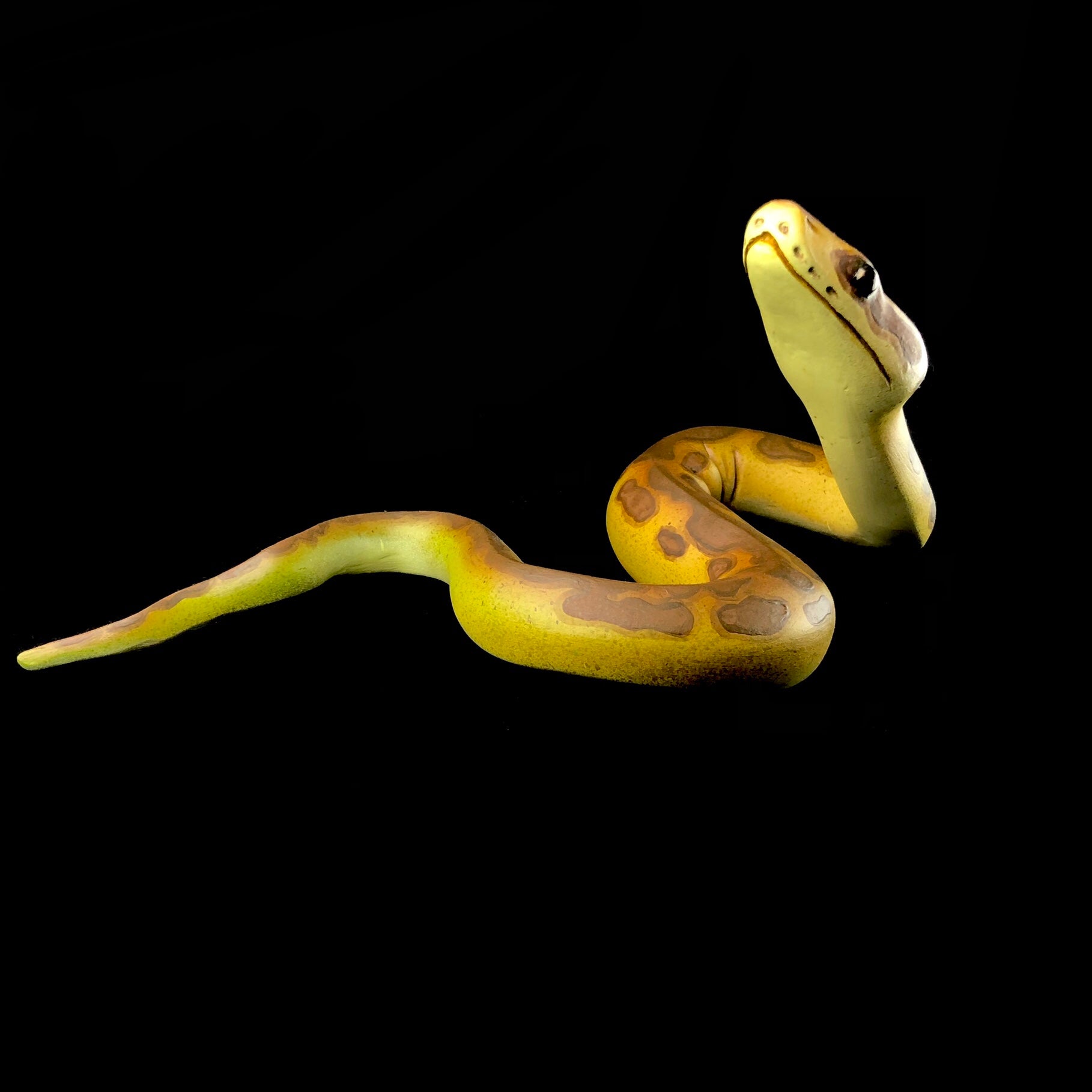 Side view of Wall Hanging Banana Snake Sculpture