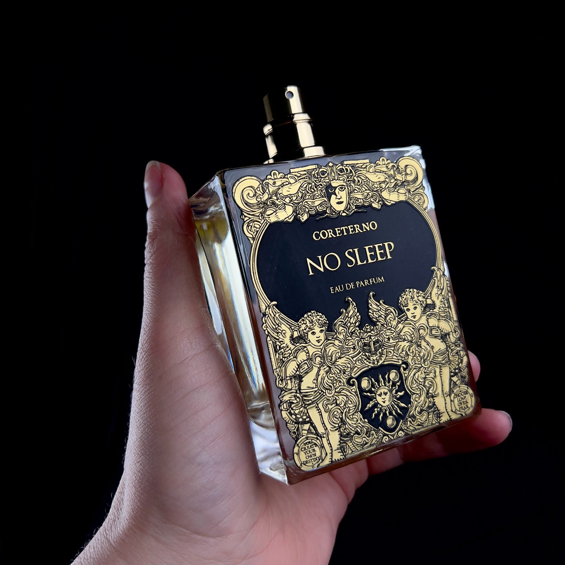 No Sleep Parfum shown in hand