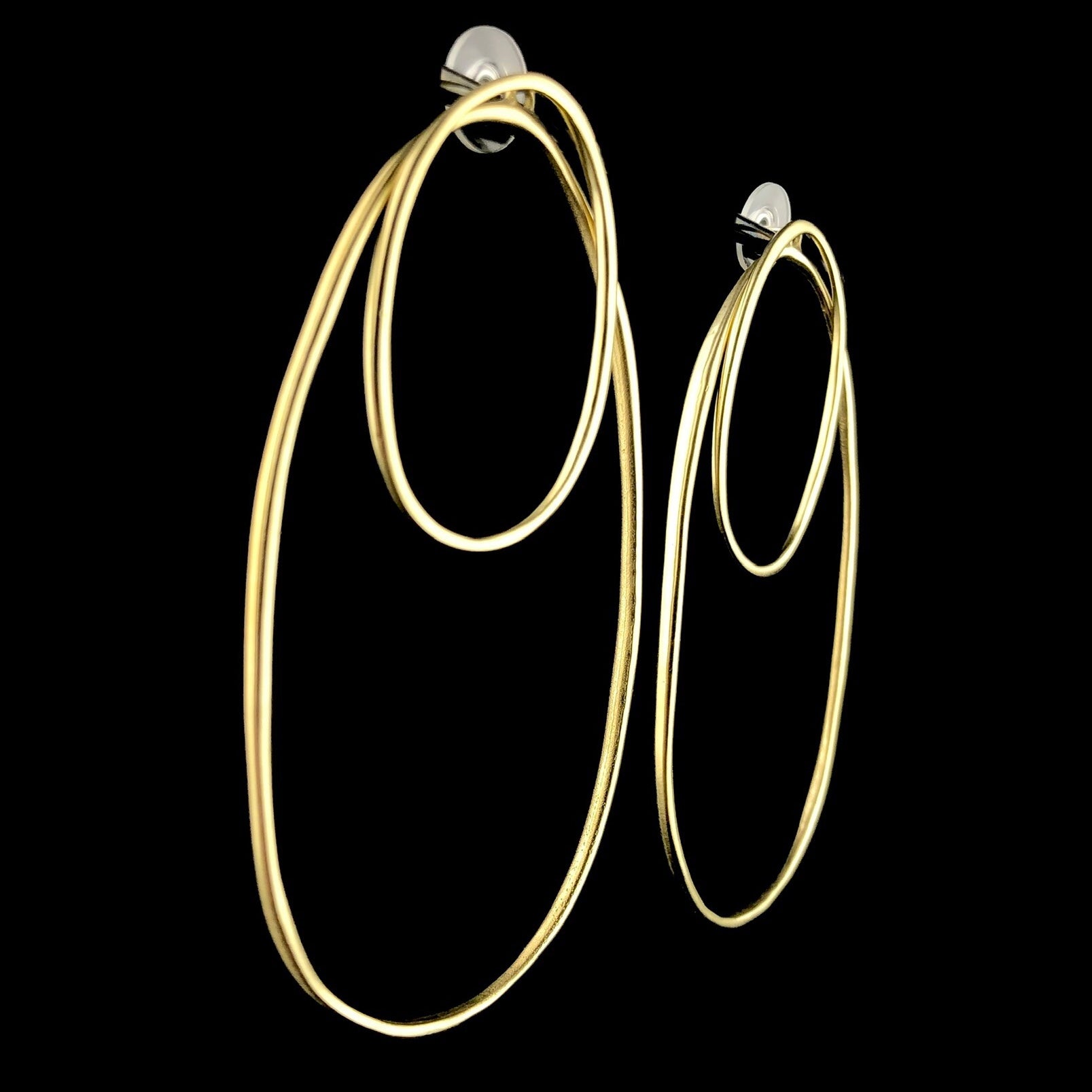 Side view of Oversized Double Ellipse Earrings