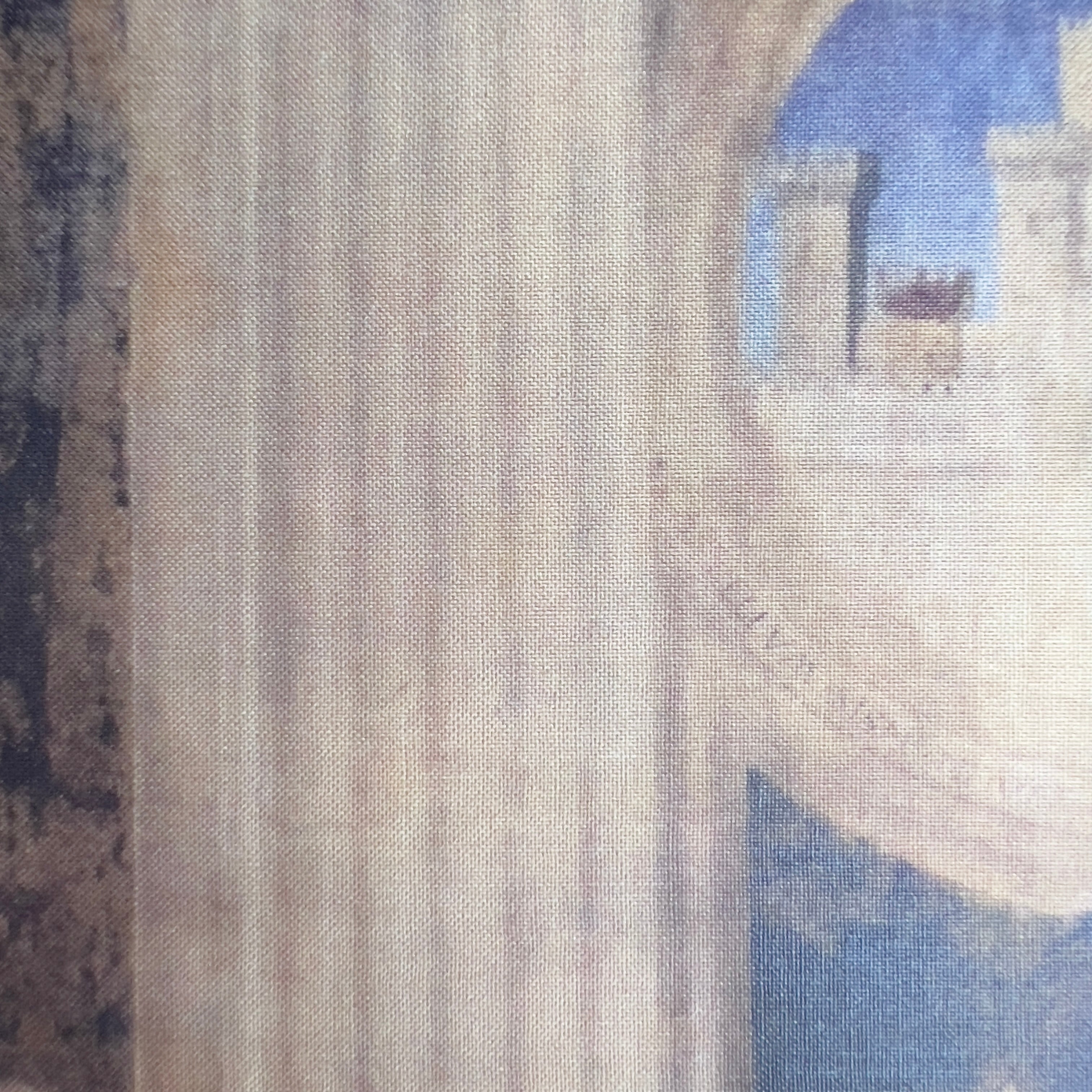 Detail with texture of canvas cover visible