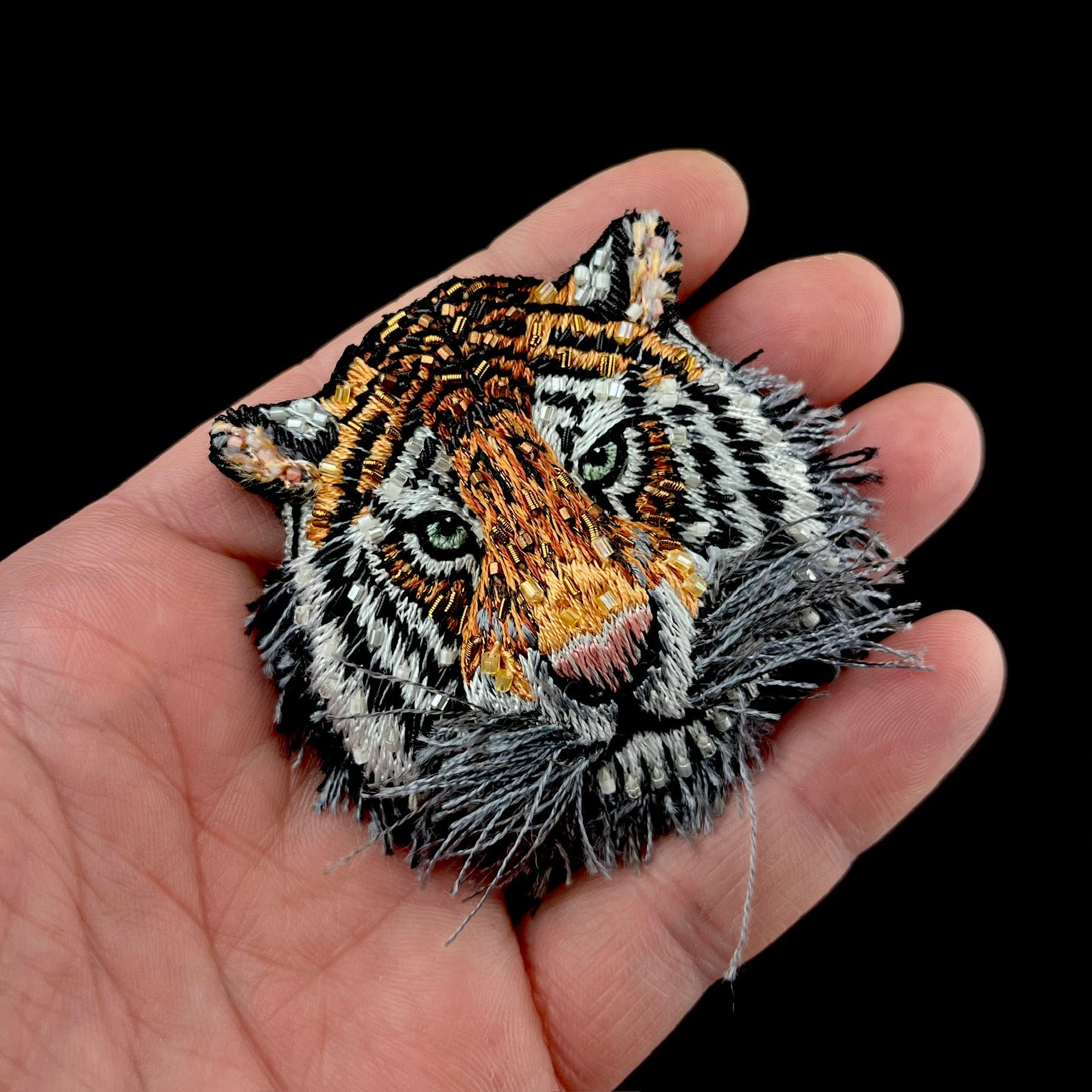 Tiger Face Brooch