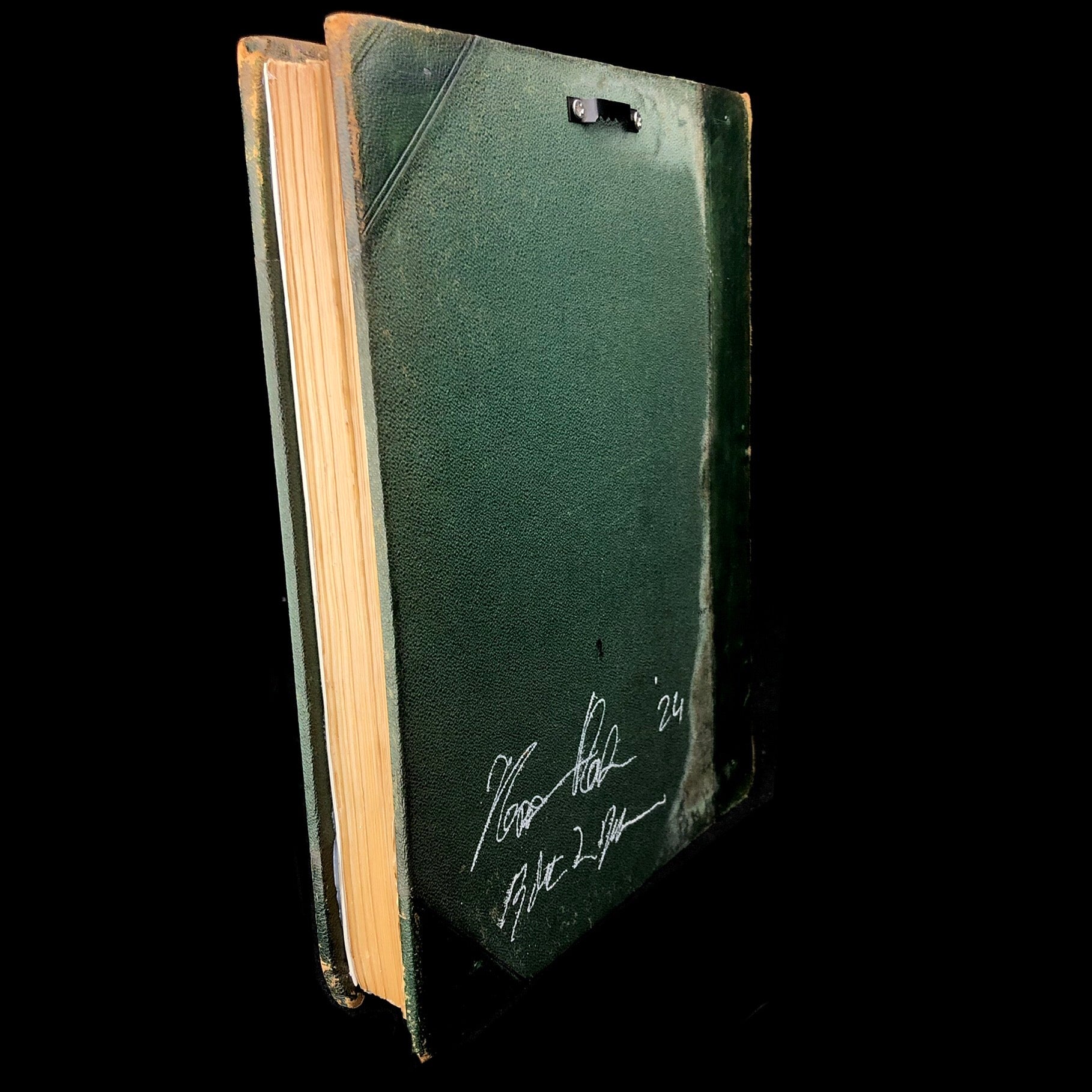 Back view of Punch Magazine Antiquarian Cut Book wall hook and artist signature