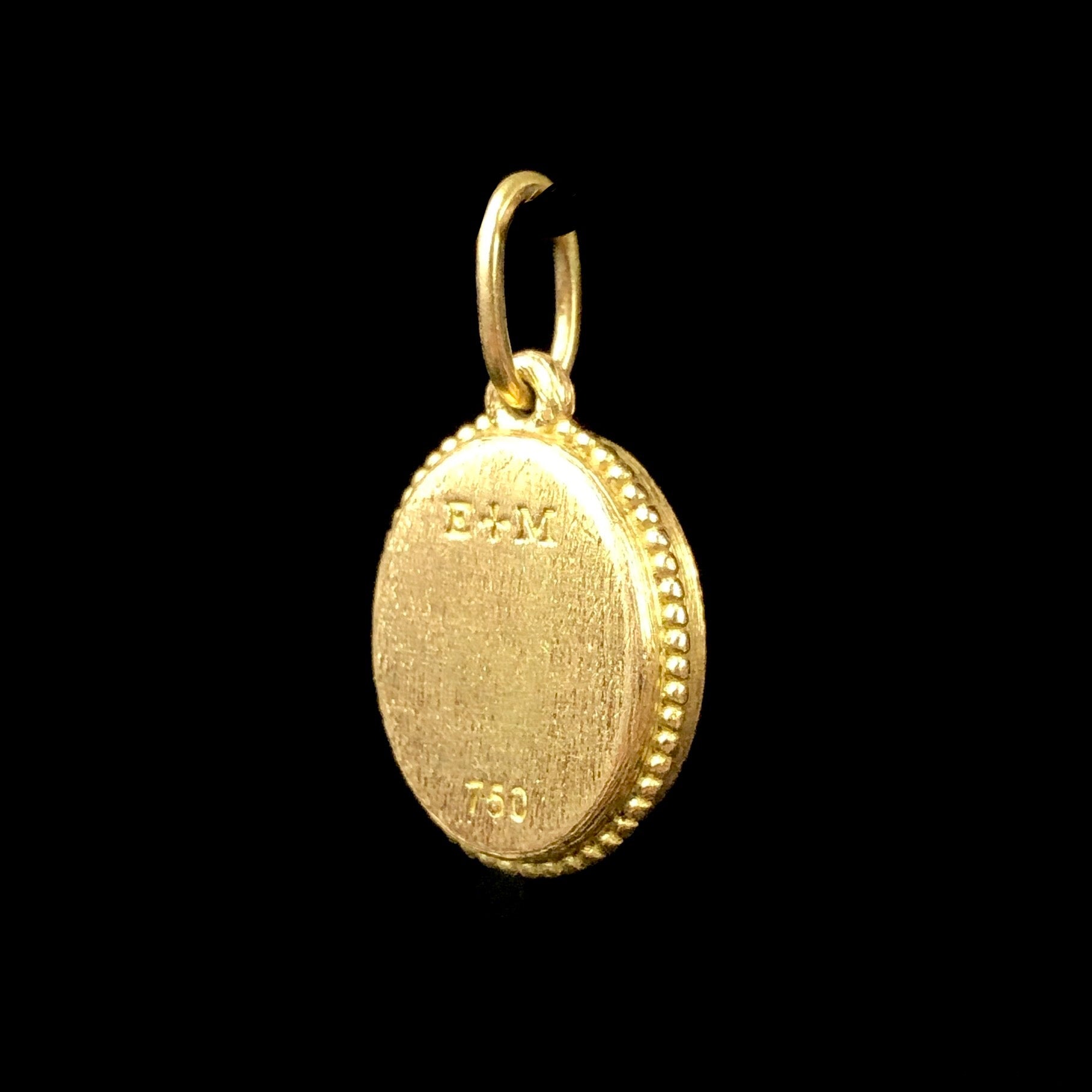 Back view of Blue Enamel Skull Charm