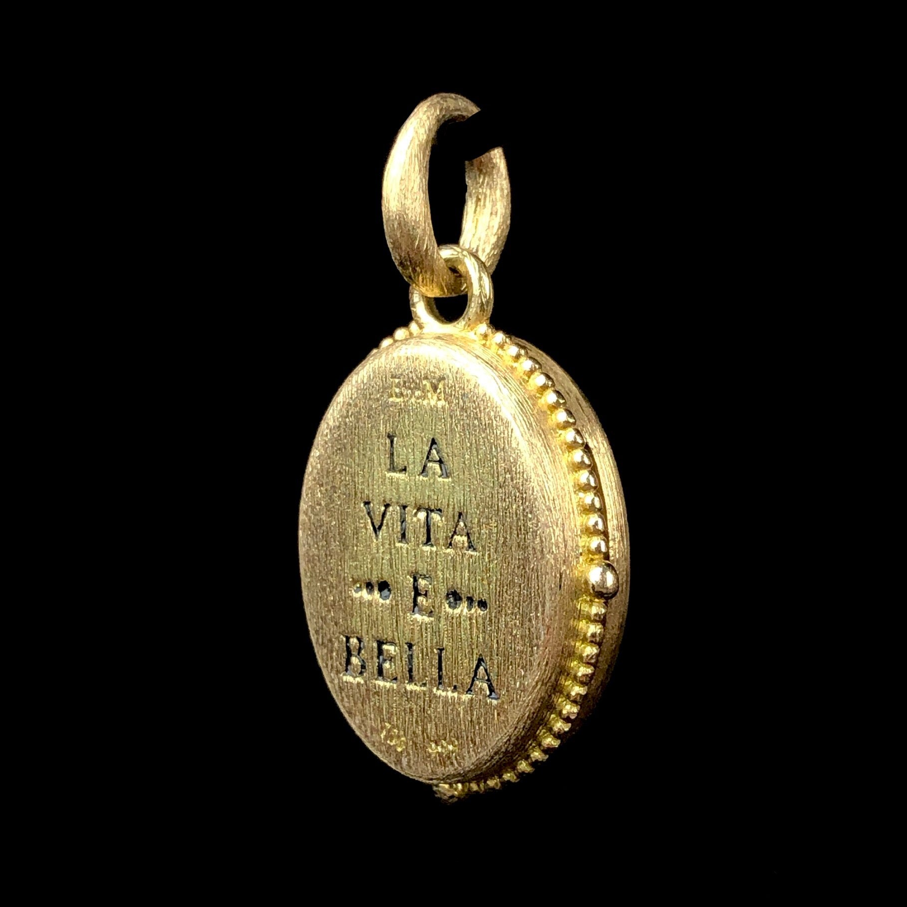 Back view o fGreen Enamel Scarab Charm