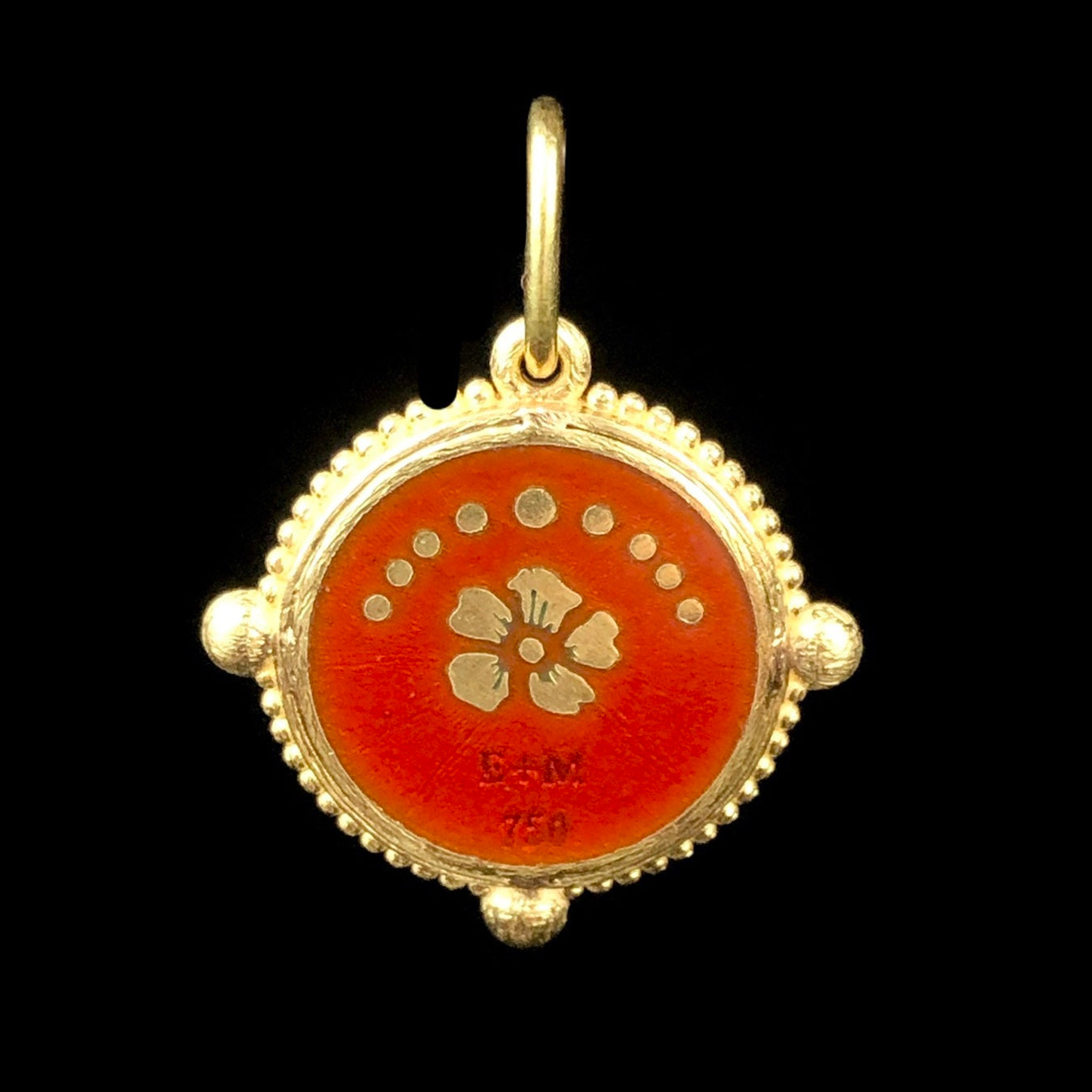 Back view of Hand Painted Enamel Skull Charm