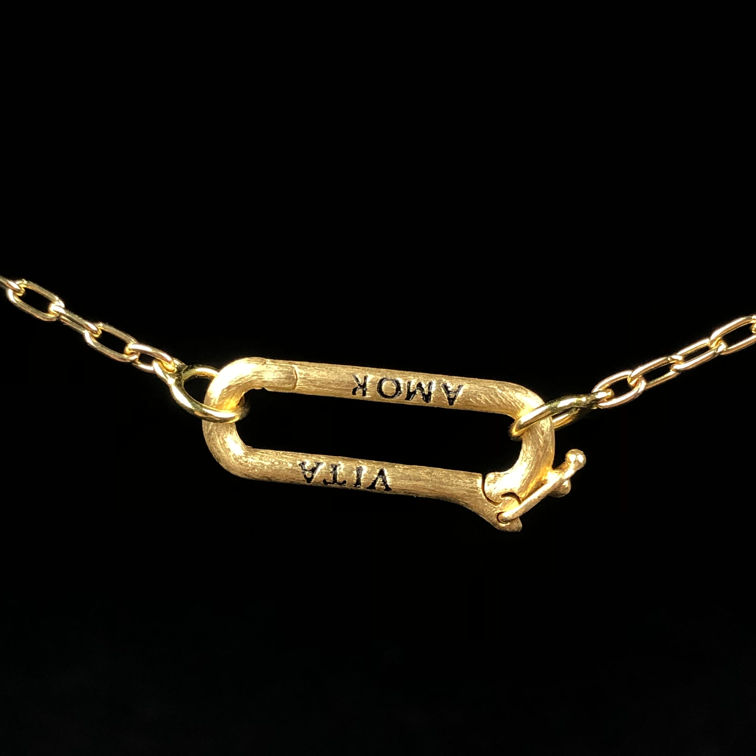 Back view of Champagne Diamond Paperclip Charm Holder or Chain Closure