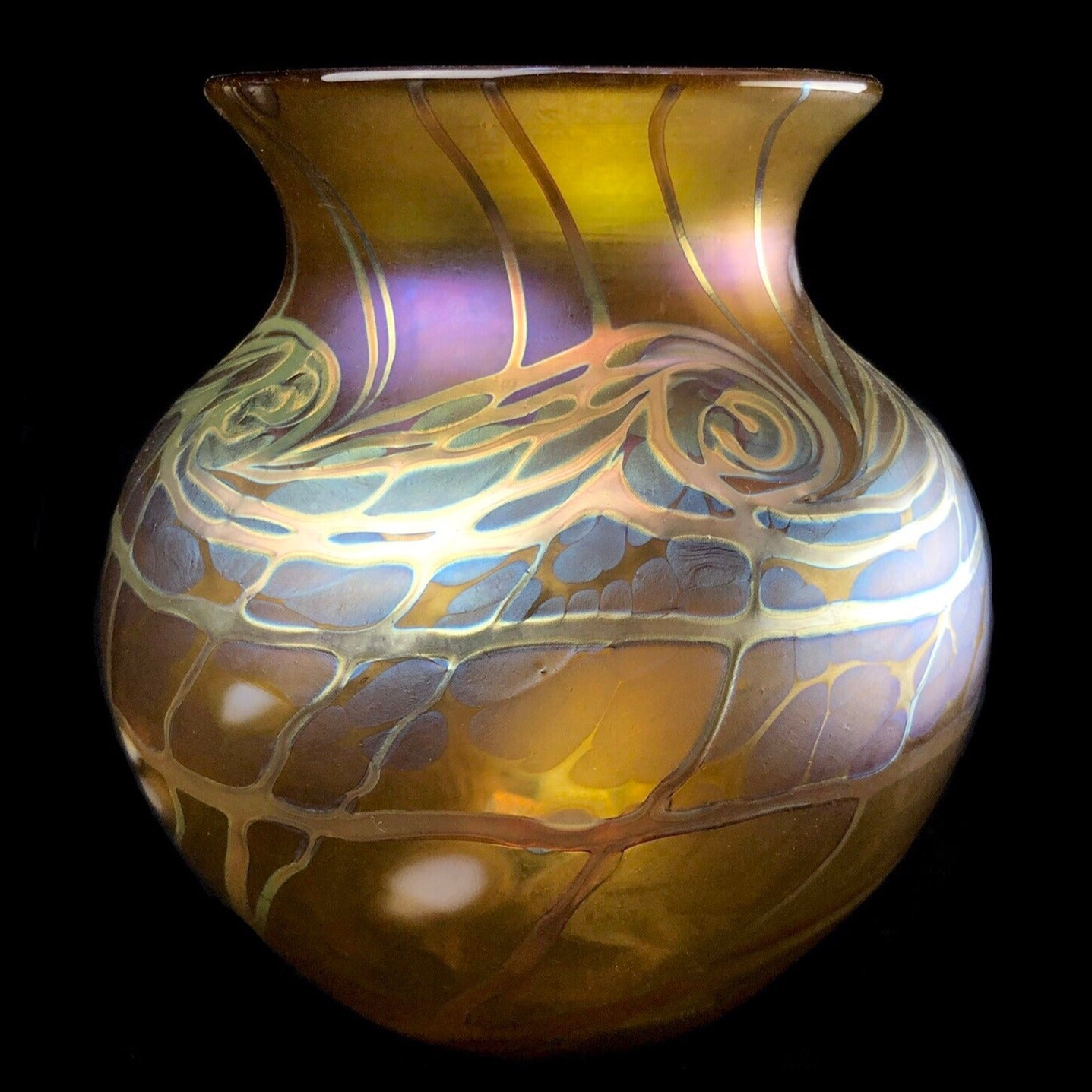 Front view of Amber Starry Night Vase