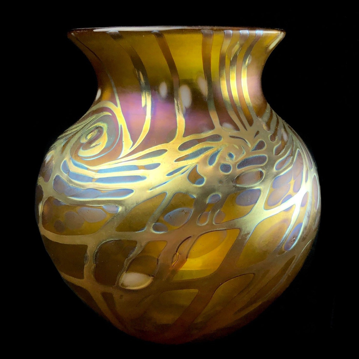 Back view of Amber Starry Night Vase