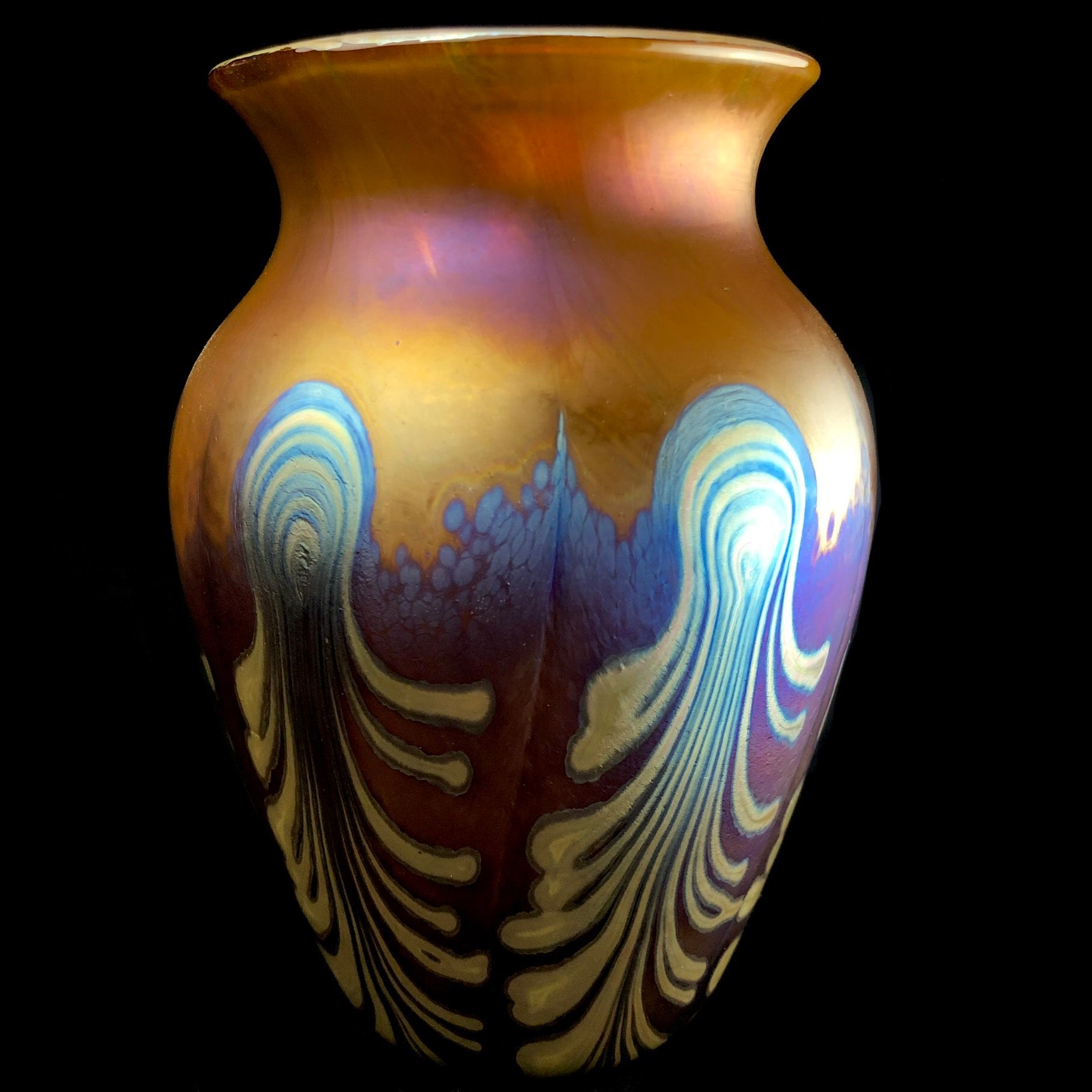 Back view of Amber Phoenix Vase