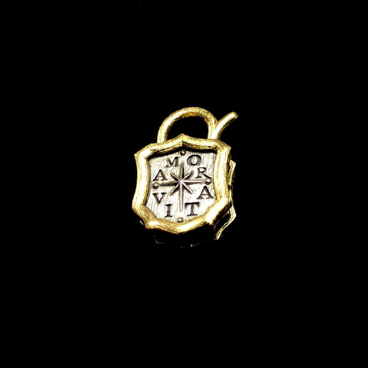 Back side view of Diamond Eye Fox Padlock Charm