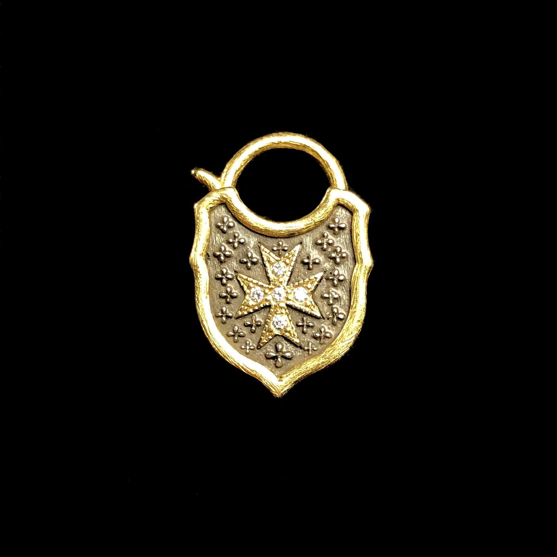 Front view of Seize the Day Padlock Charm in closed locked position