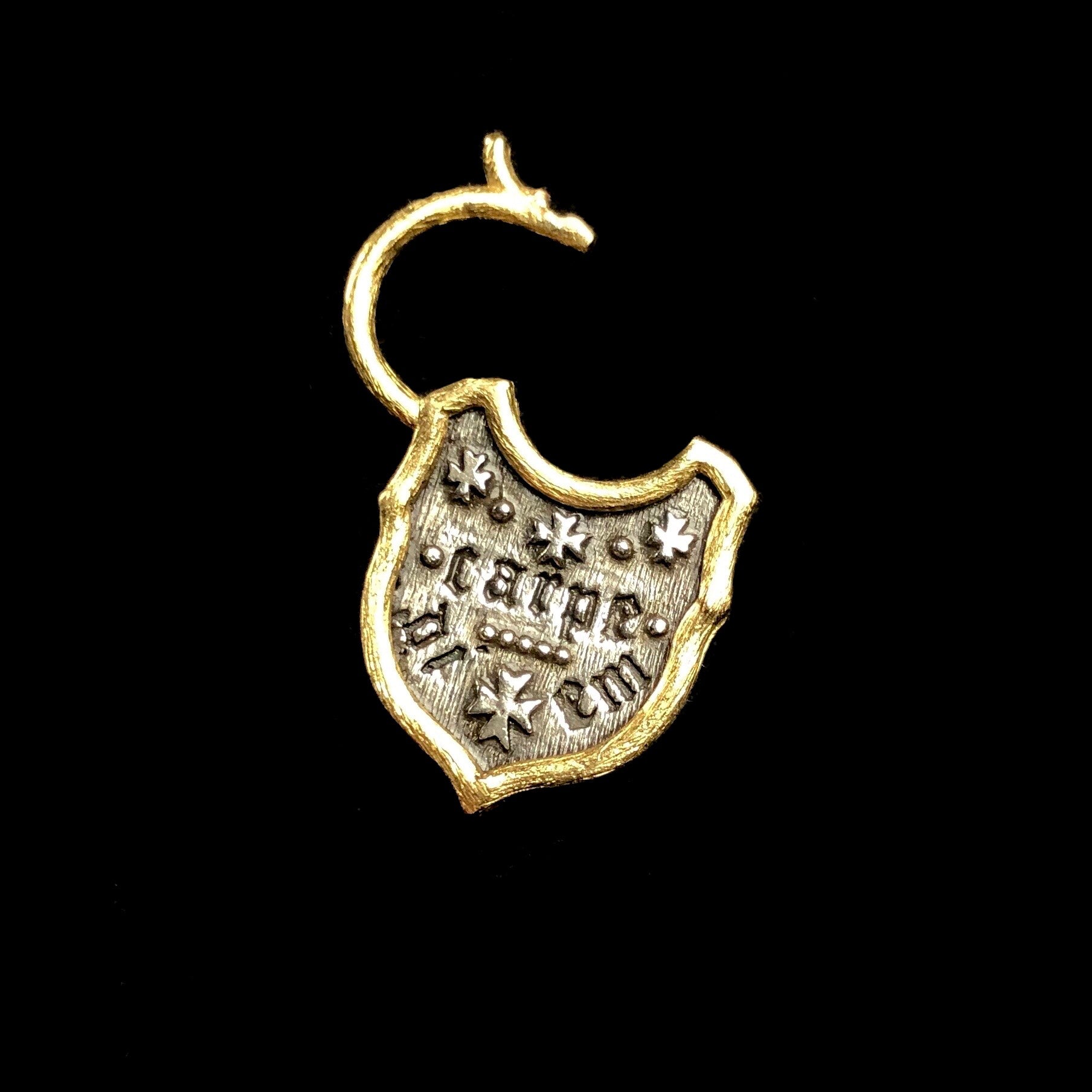 Back view of Seize The Day Padlock Charm in open position
