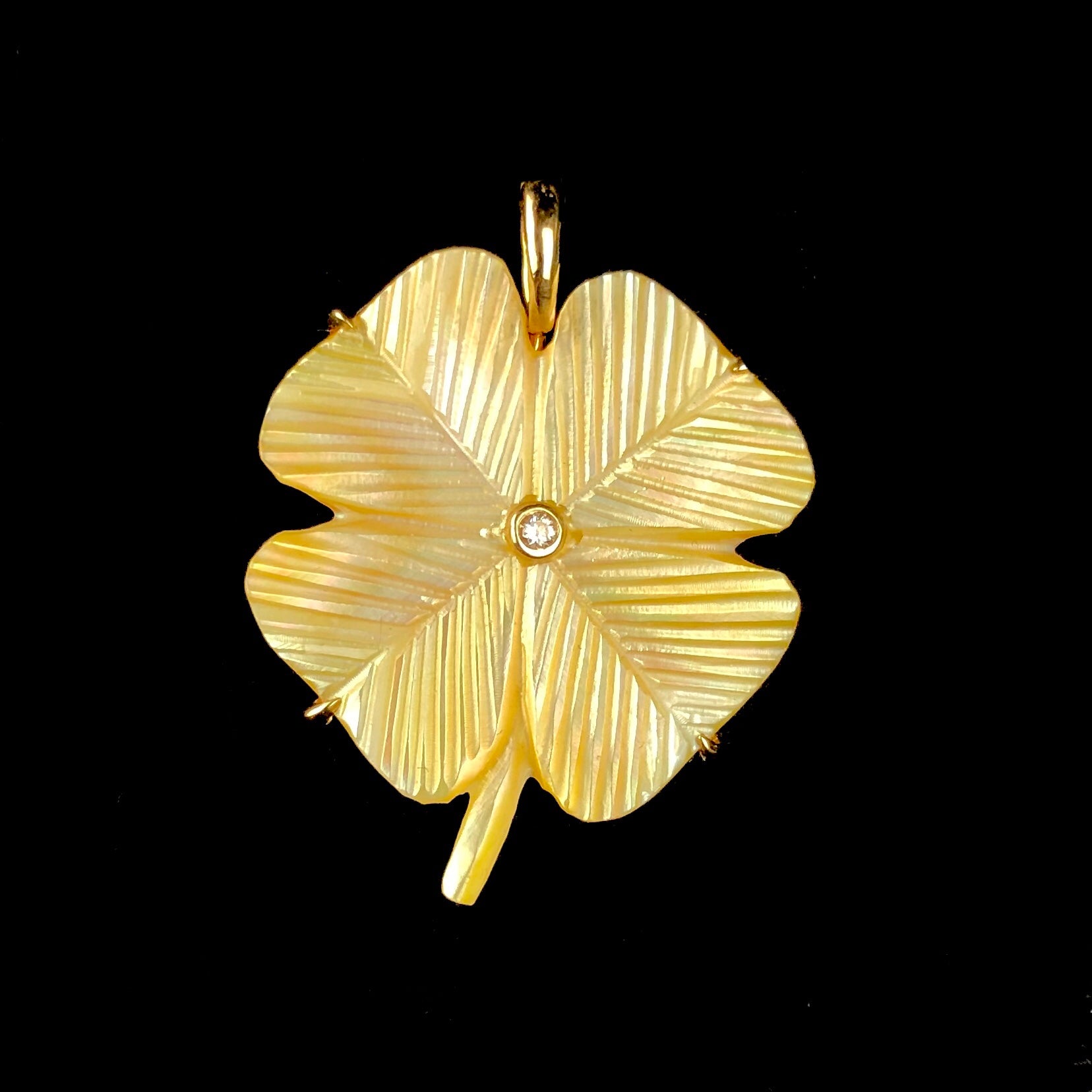 Front view of Yellow Clover Charm