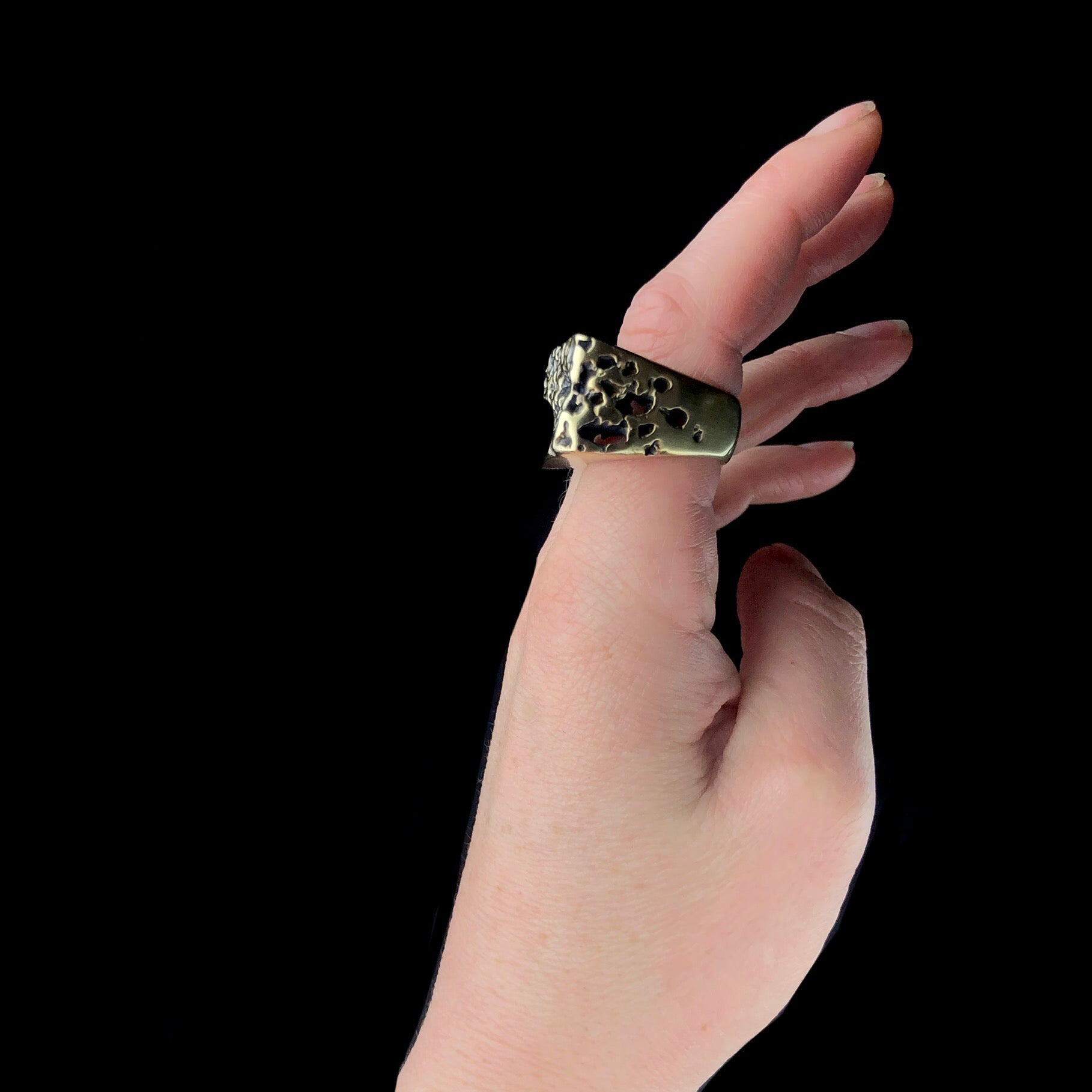 Atoll Ring shown on hand