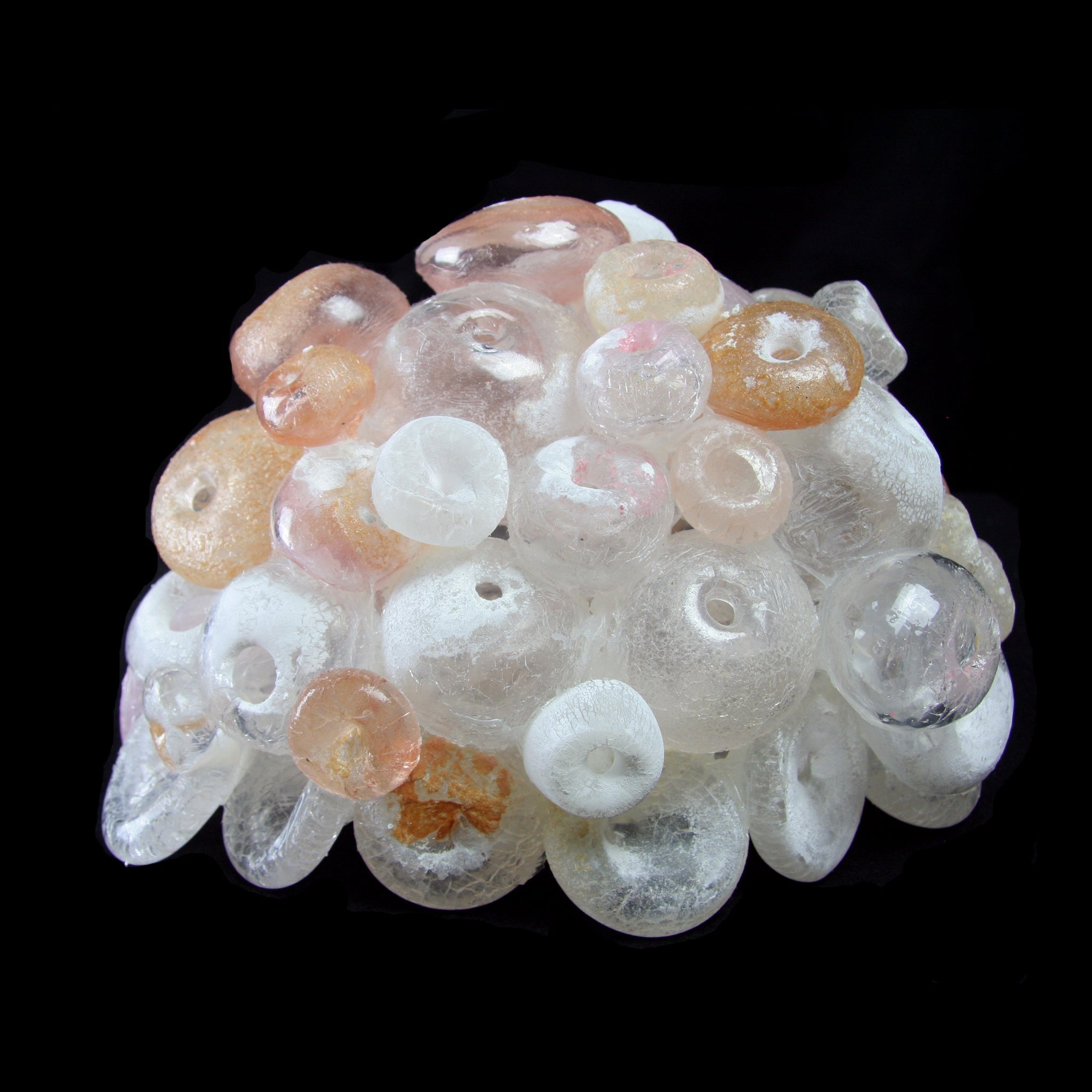 Back view of Medium Pink Barnacle glass sculpture