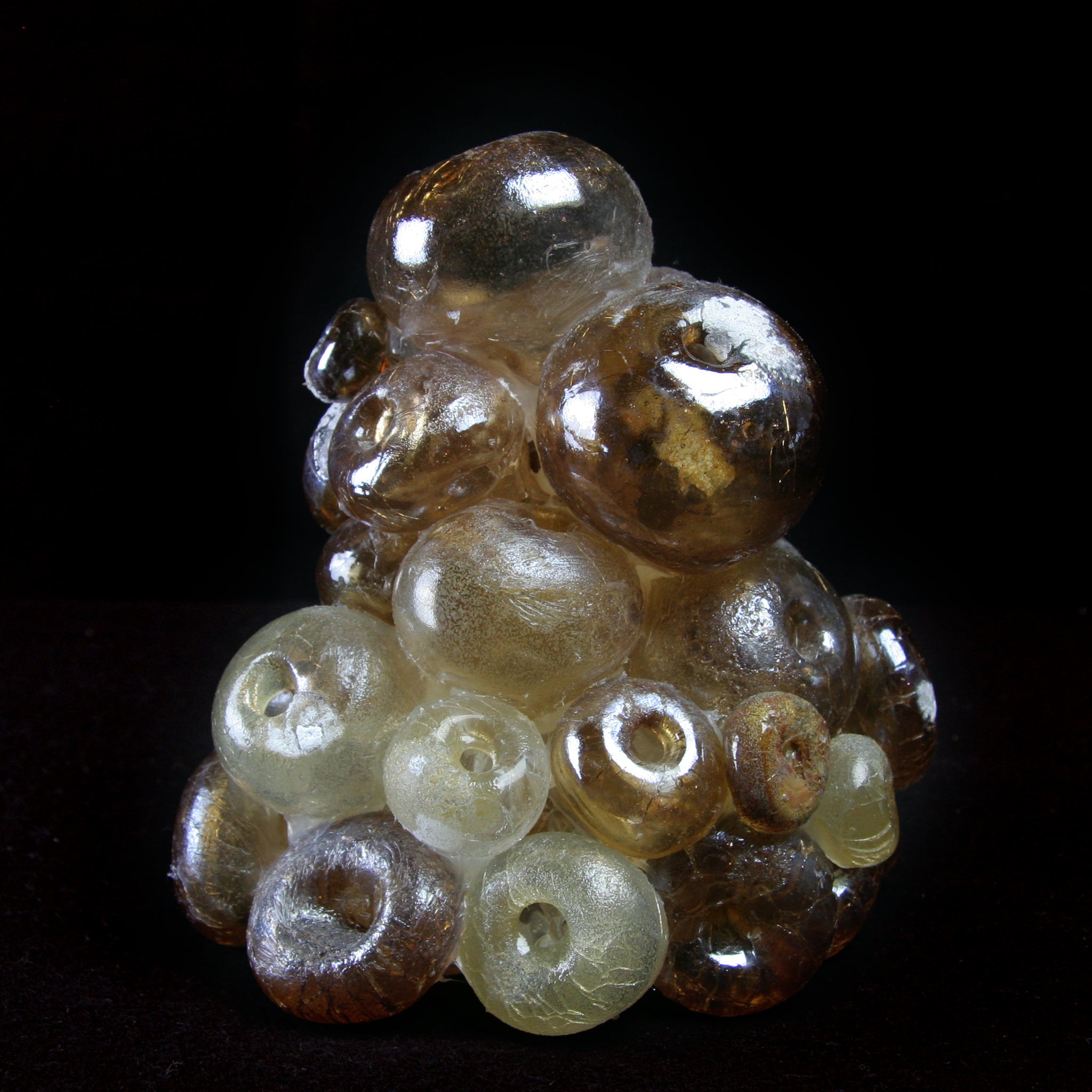 Alternate side view of Small Brown Barnacle glass sculpture