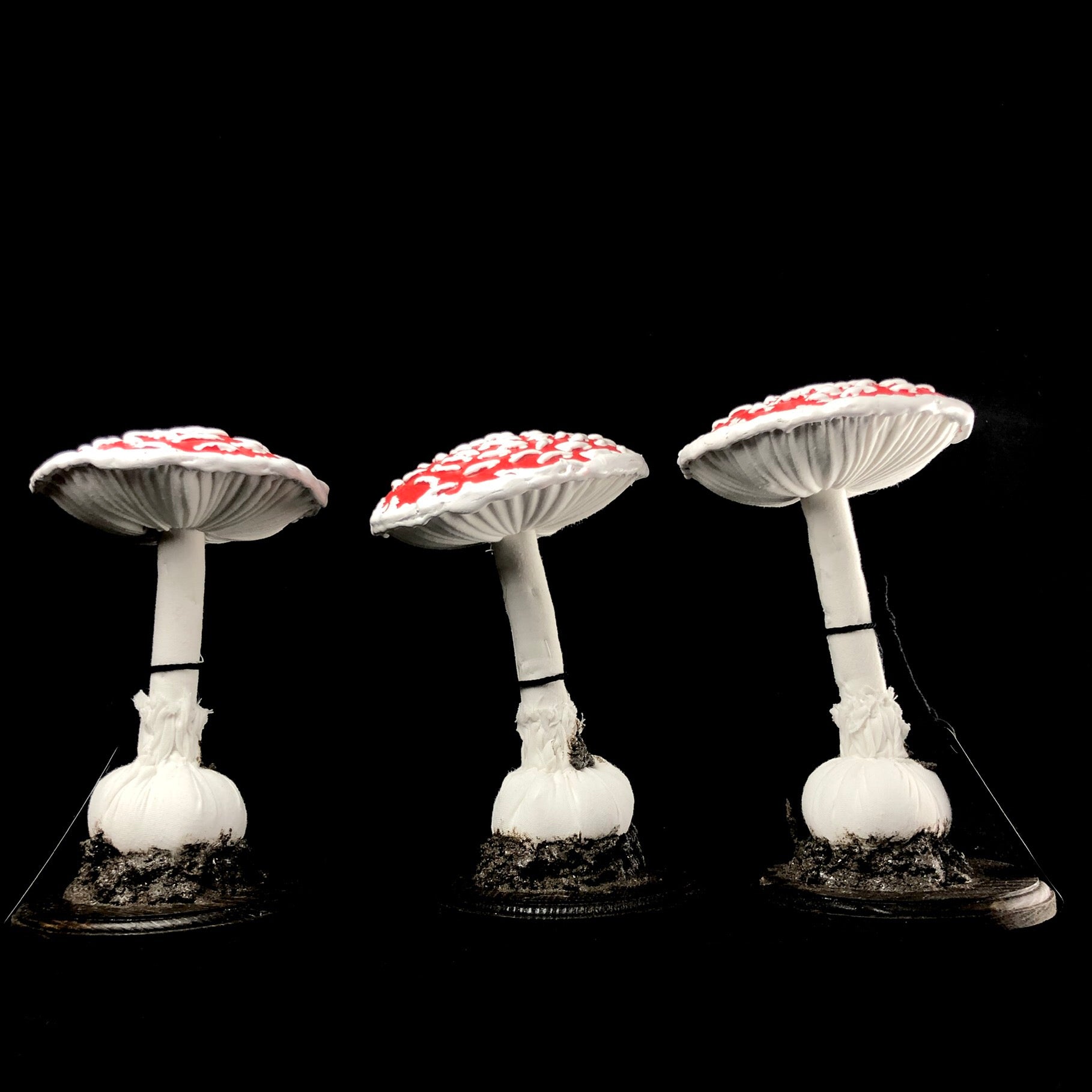 Bottom view of Amanita muscaria Mushroom sculputre