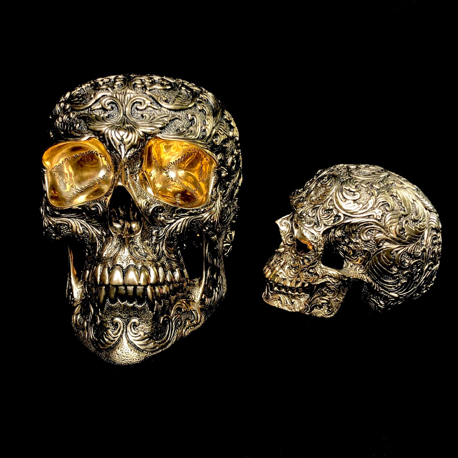 Small Bronze Skull Casting