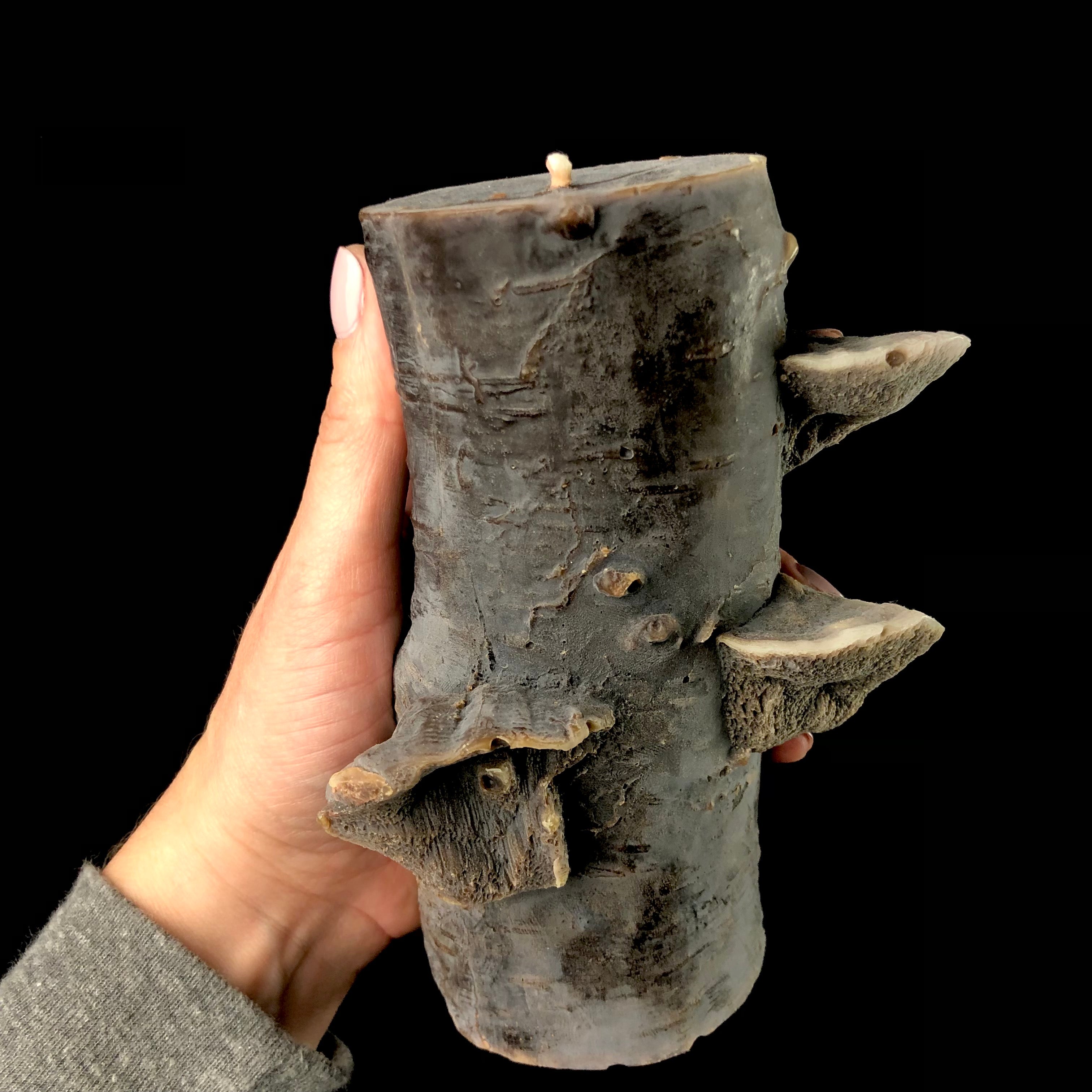 Dark Brown Beeswax Stump Candle