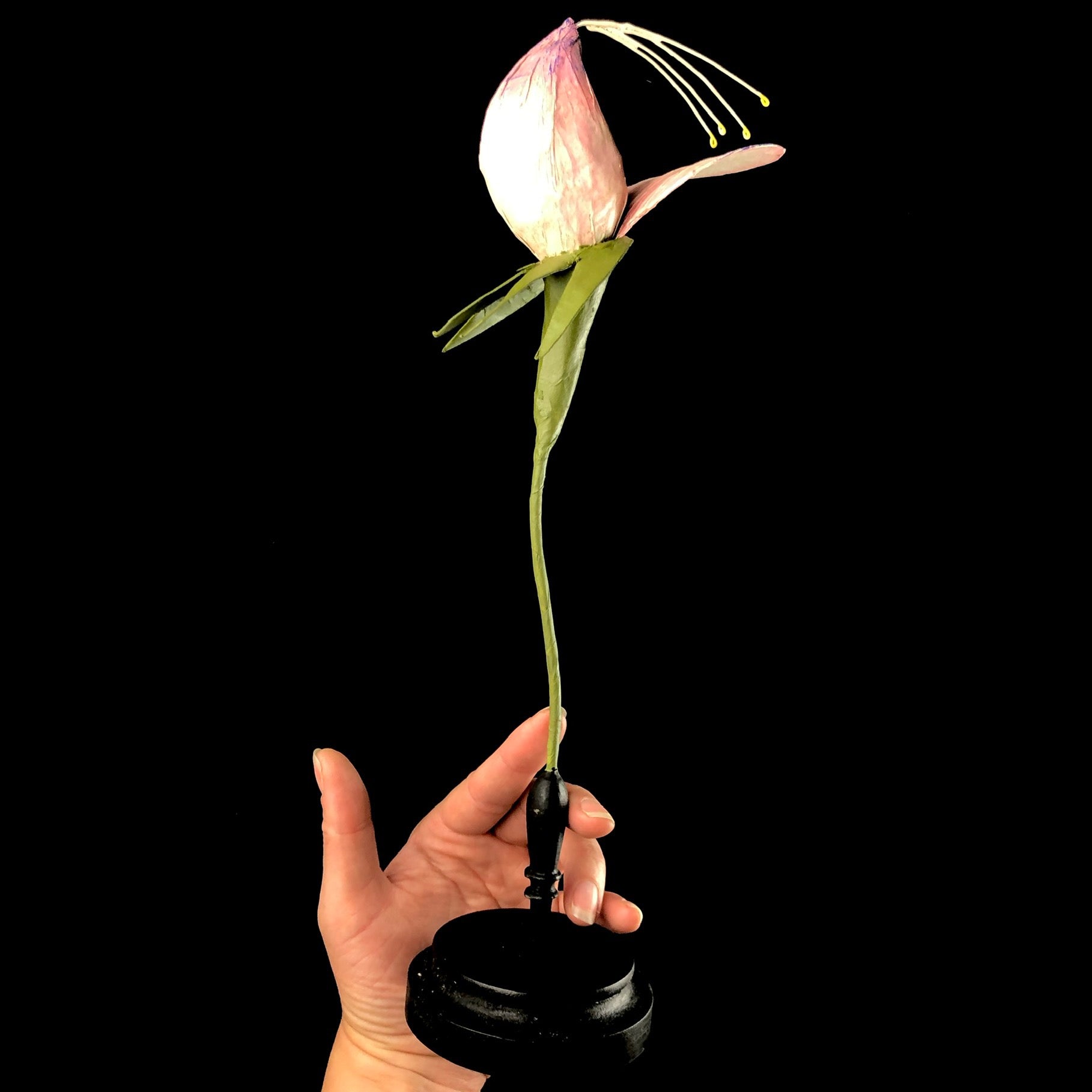 Pink Flower Study Model in hand for size reference