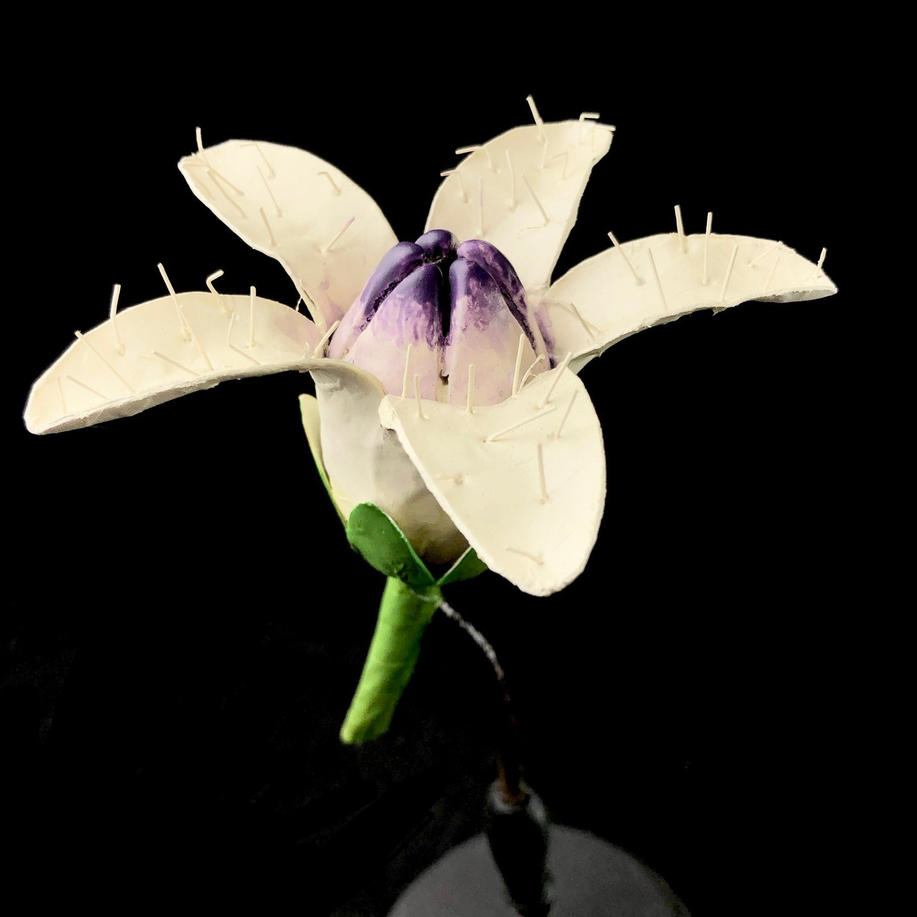 Detail view of White Purple Flower Study Model