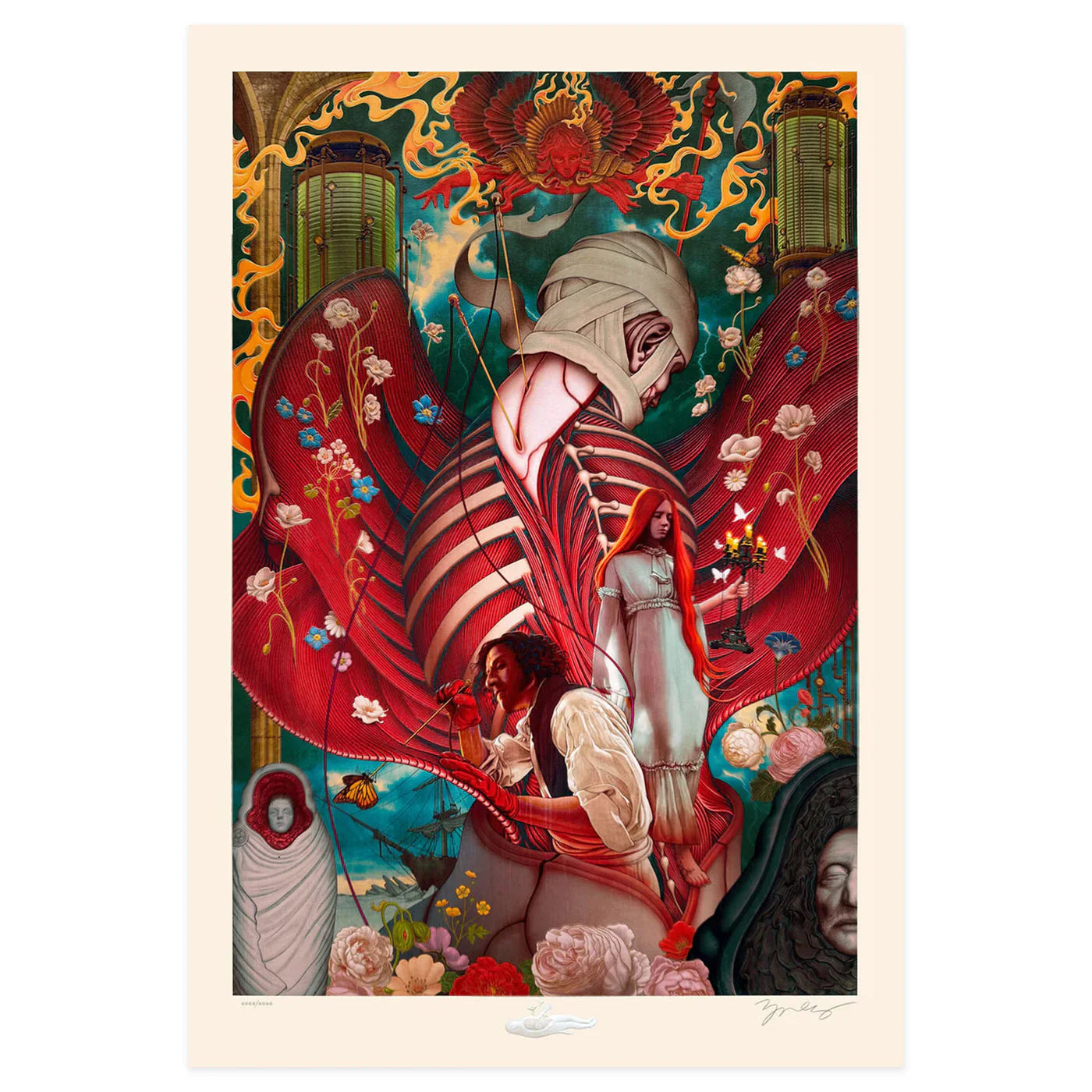 James Jean & Guillermo del Toro Collaboration Art Print With Pressure Printing