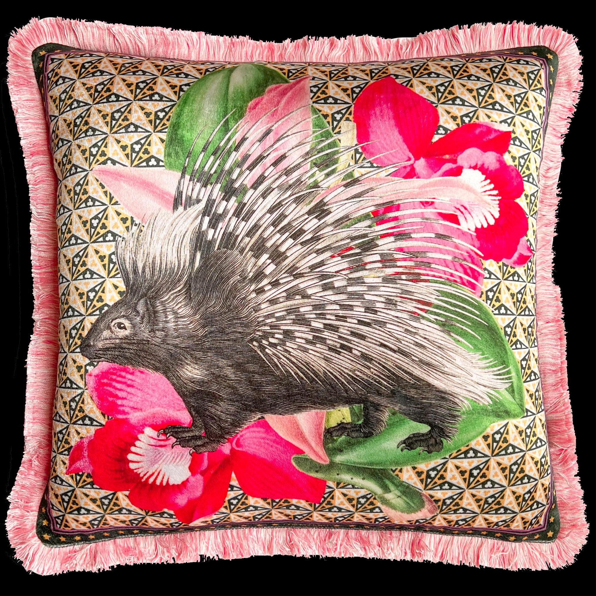 Front panel view of Porcupine Cushion