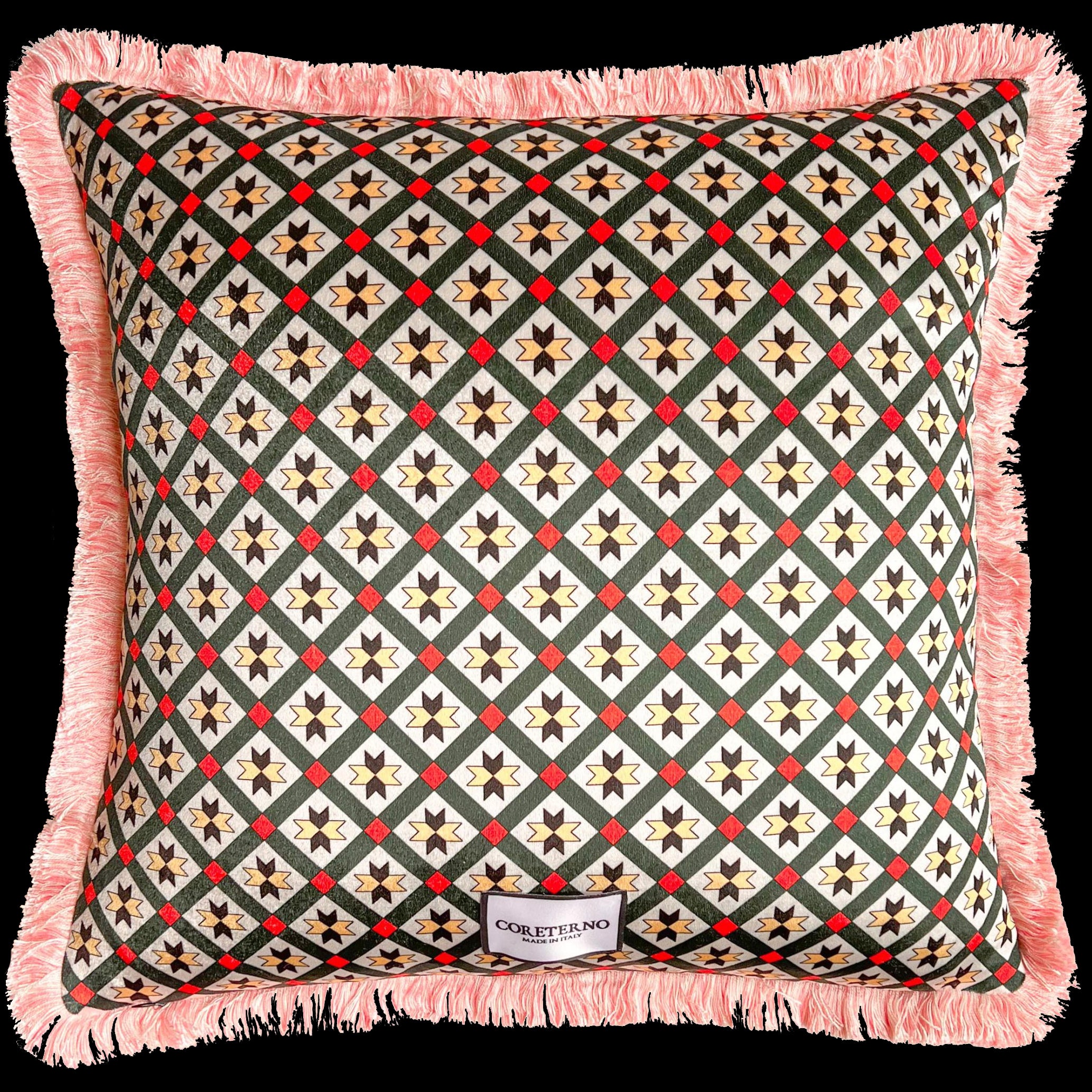 Back panel view of Rooster Cushion