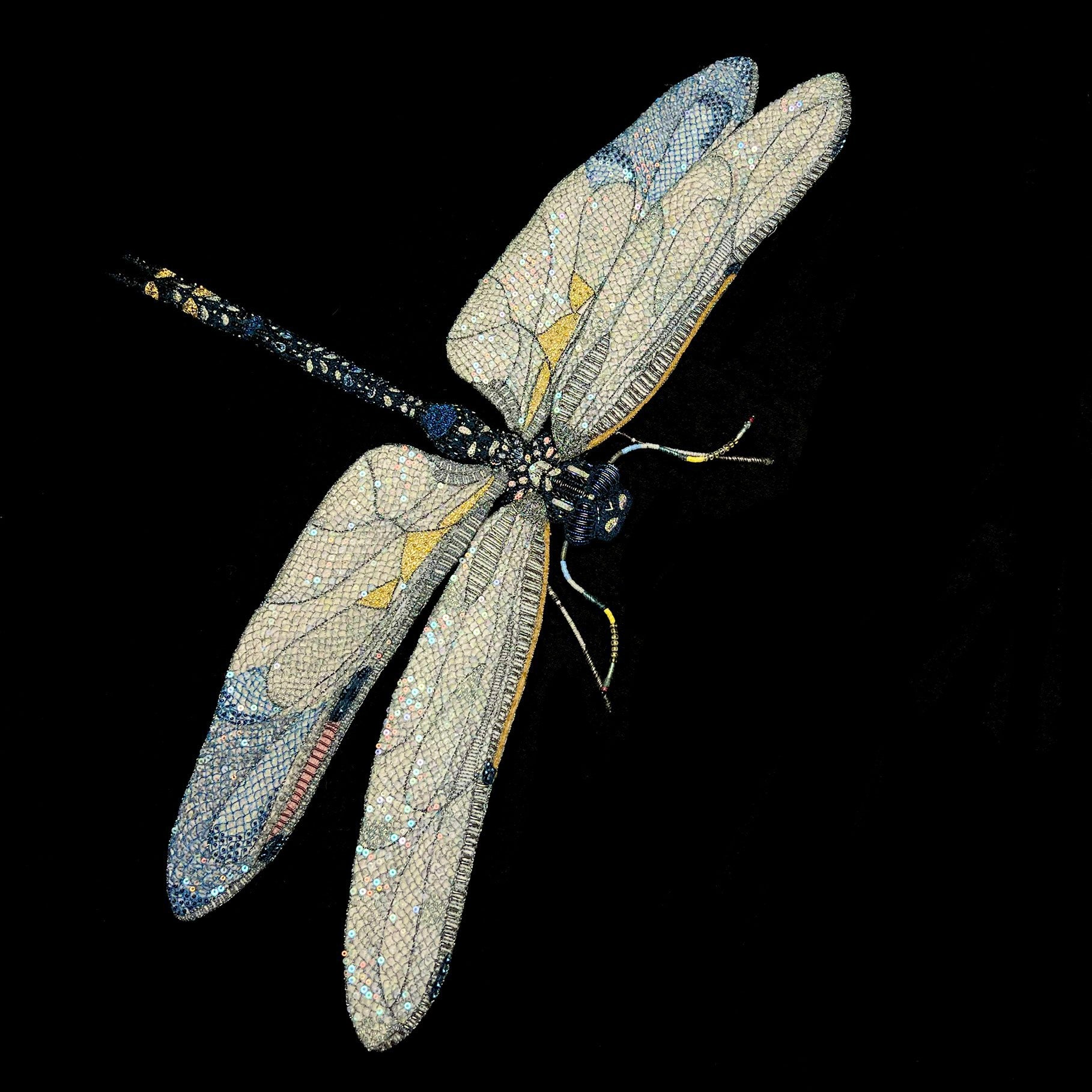 Dragonfly Wall Adornment with sparkling sequin wings 