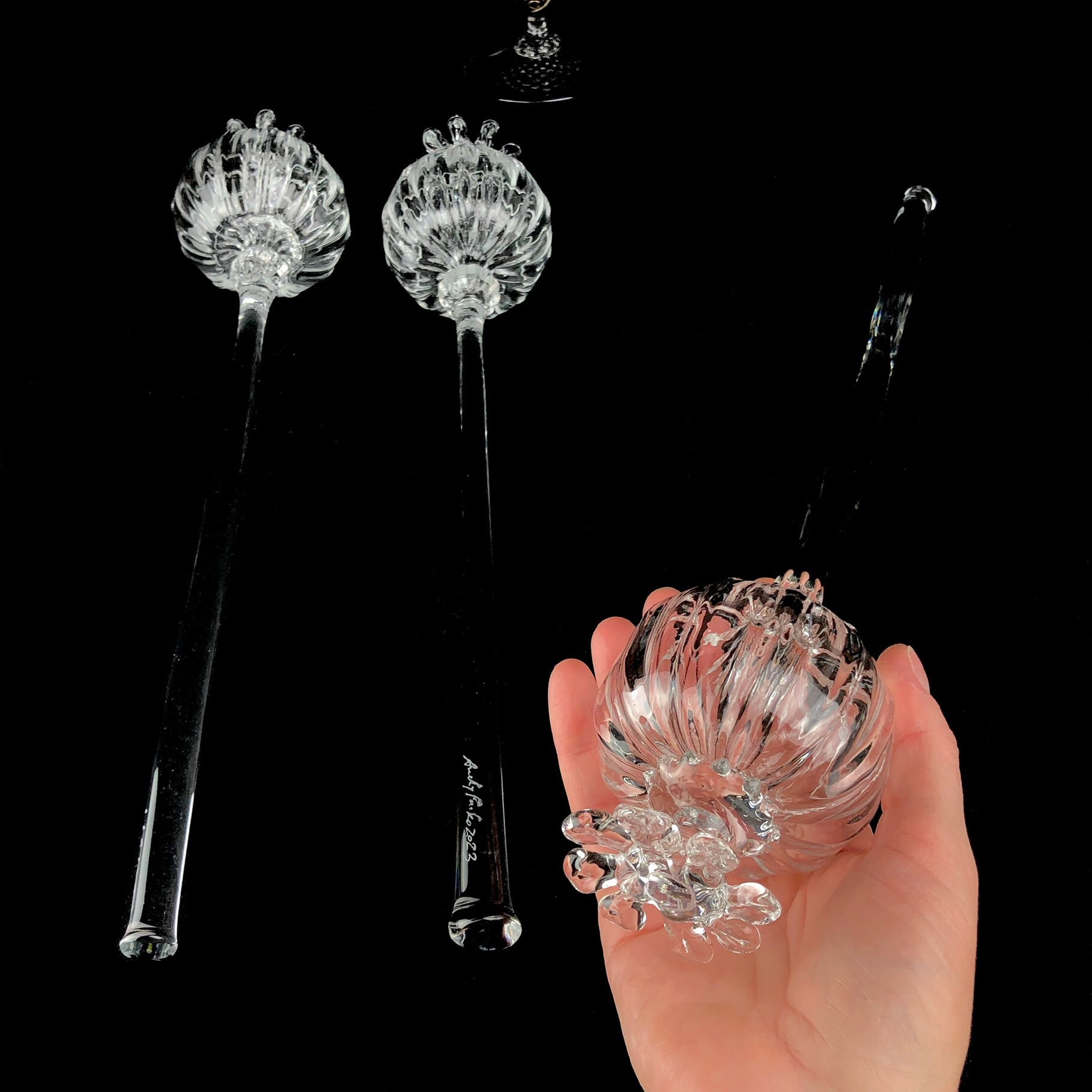 Clear Glass Poppy Cepter