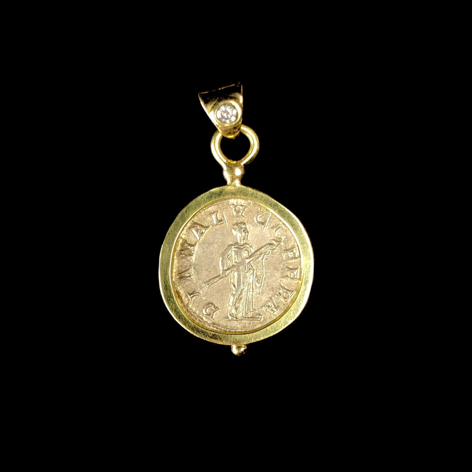 Front view of Roman Diana Coin