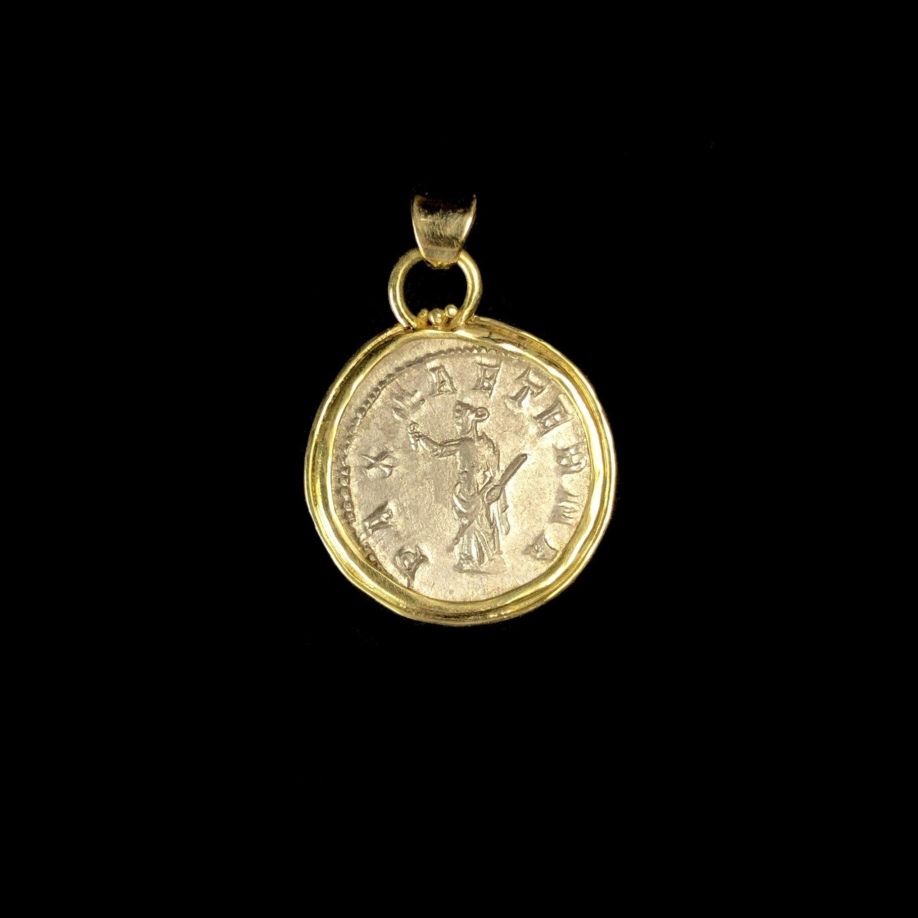 Front view of Goddess of Peace Coin Pendent