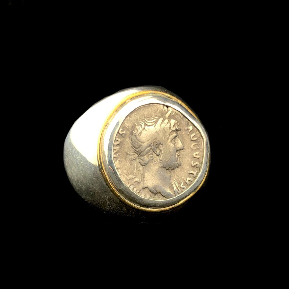 Front side view of Hadrian Roman Coin Ring