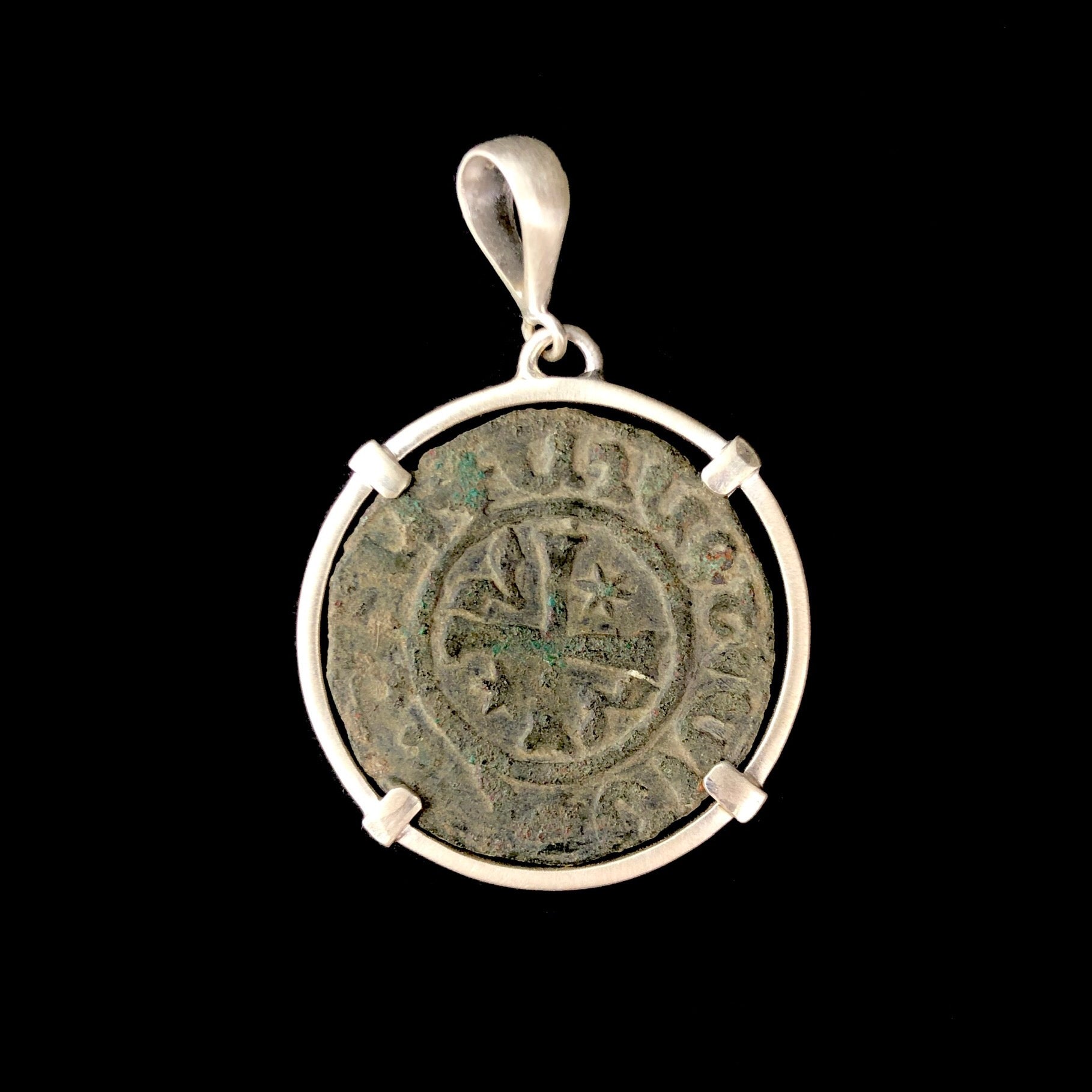 Crusade Coin Pendent with centered cross surrounded by letters