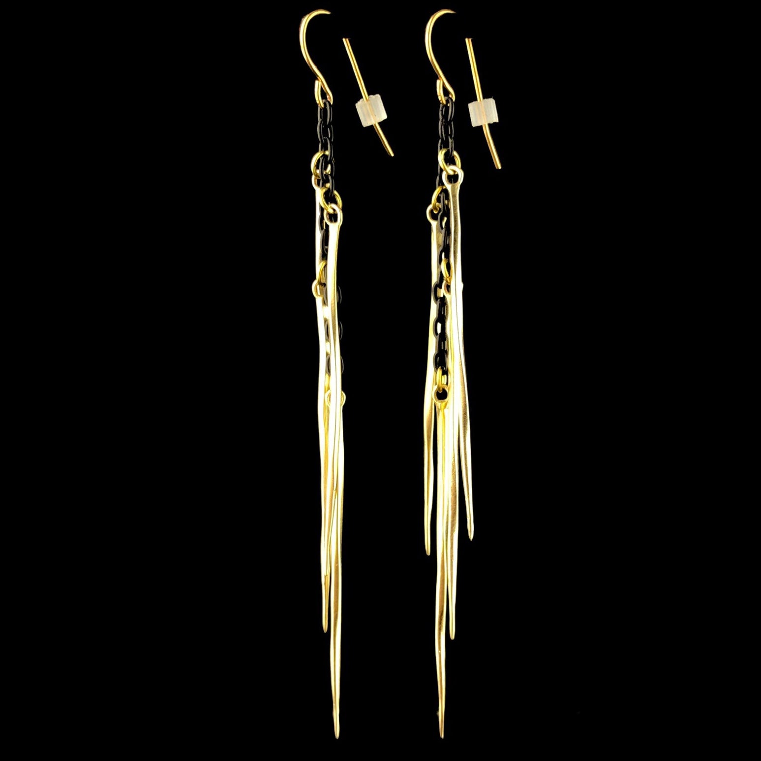 Front view of Spike Fringe Drop Earrings