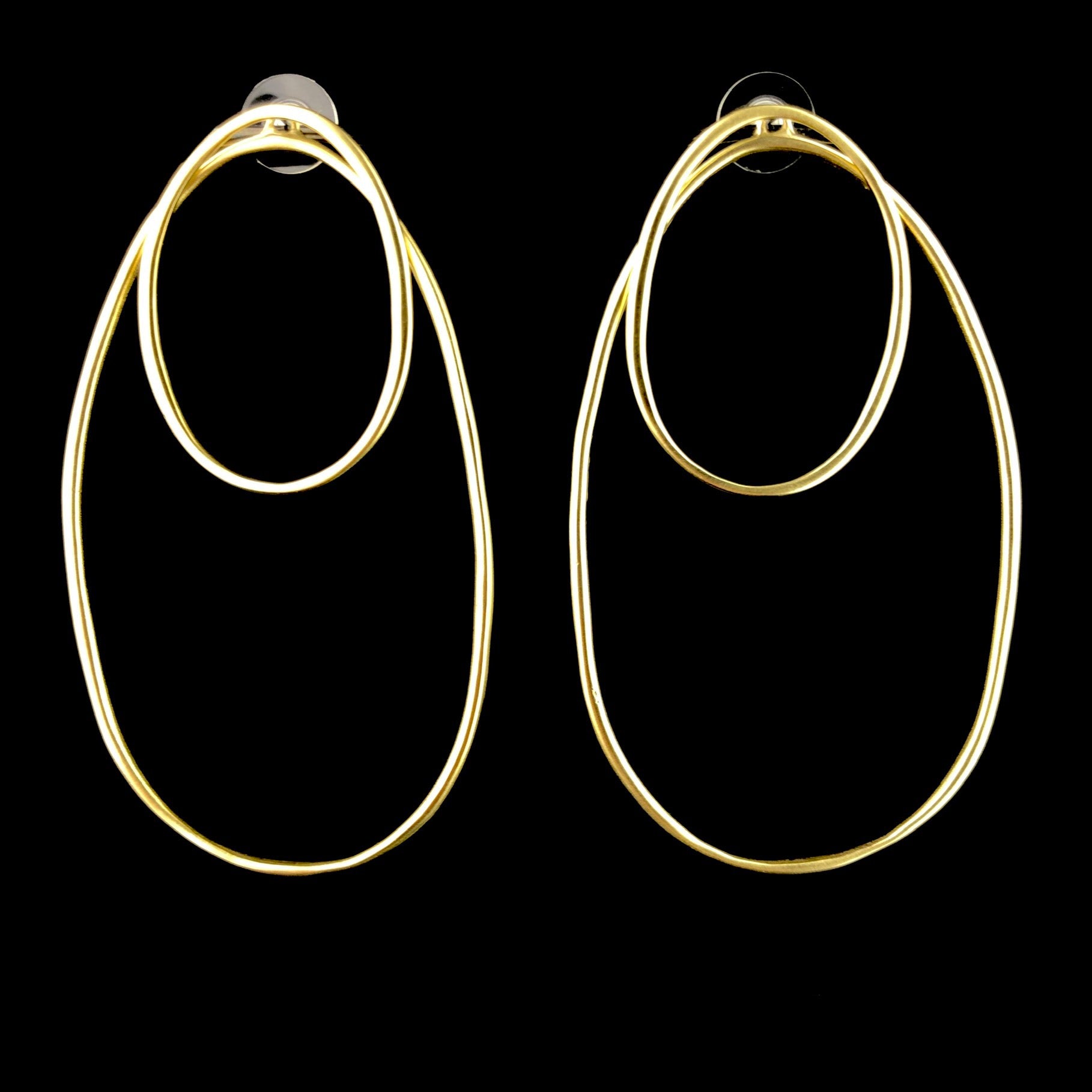 Front view of Oversized Double Ellipse Earrings