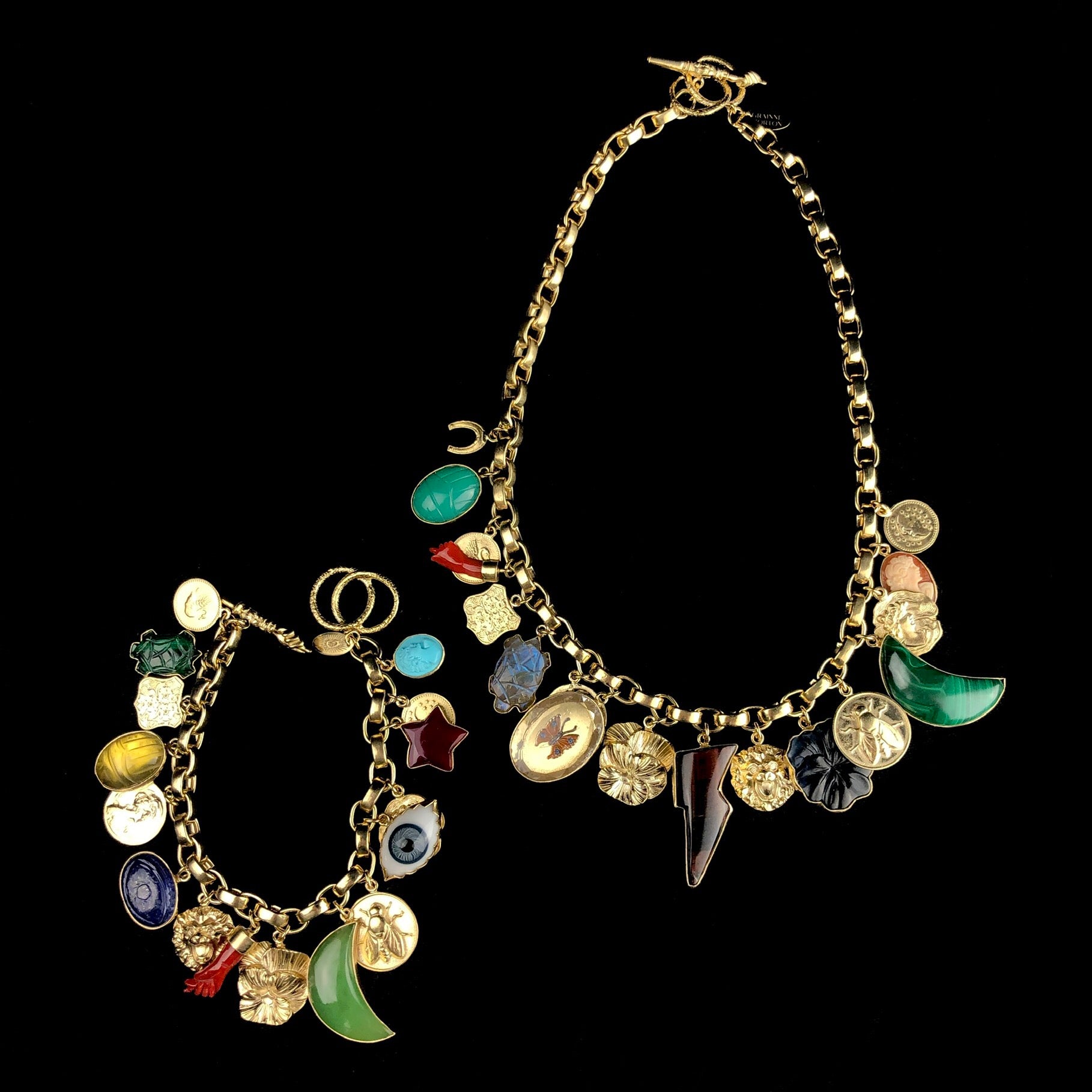 Chunky Charm Bracelet shown next to Chunky Charm Necklace
