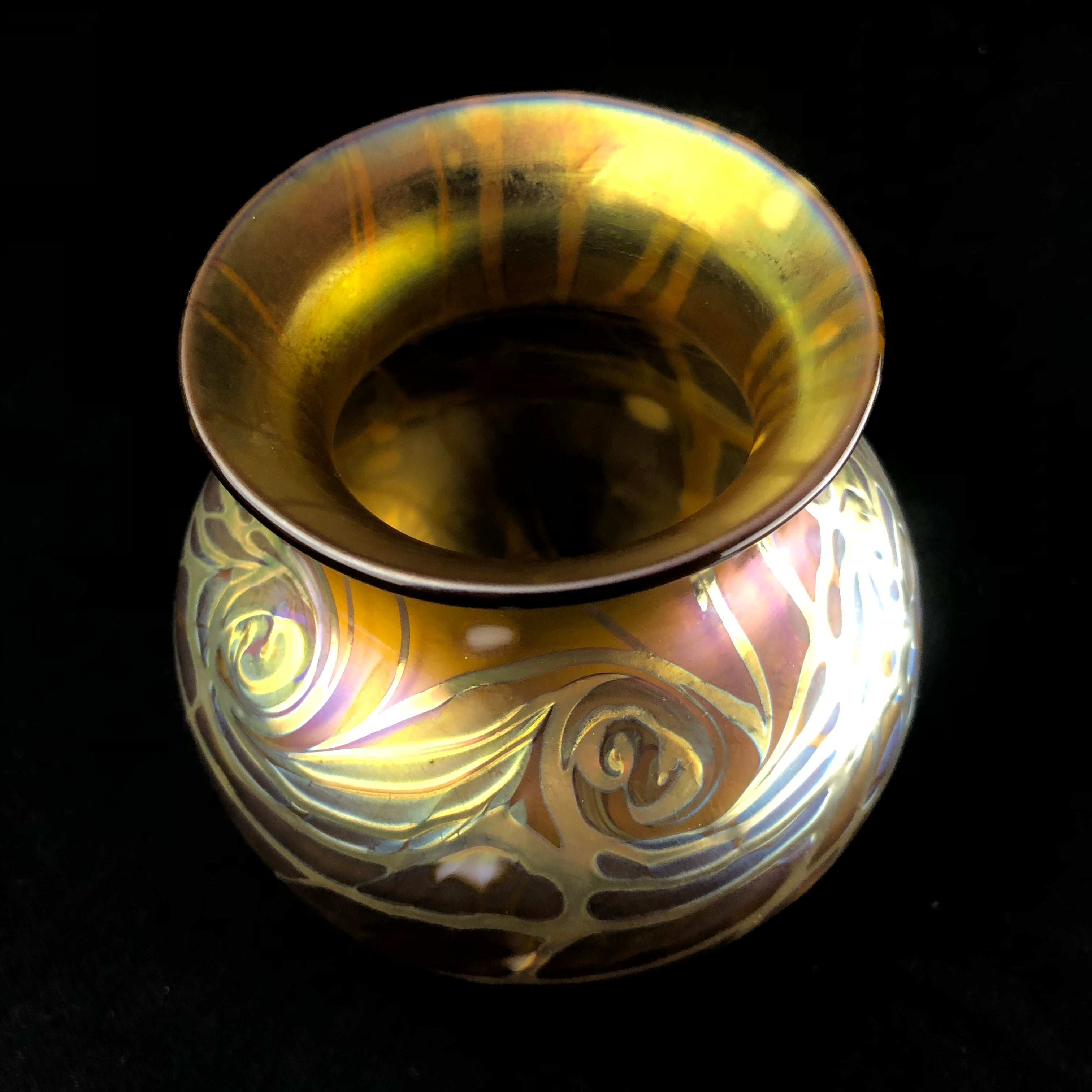 Top view of Amber Starry Night Vase