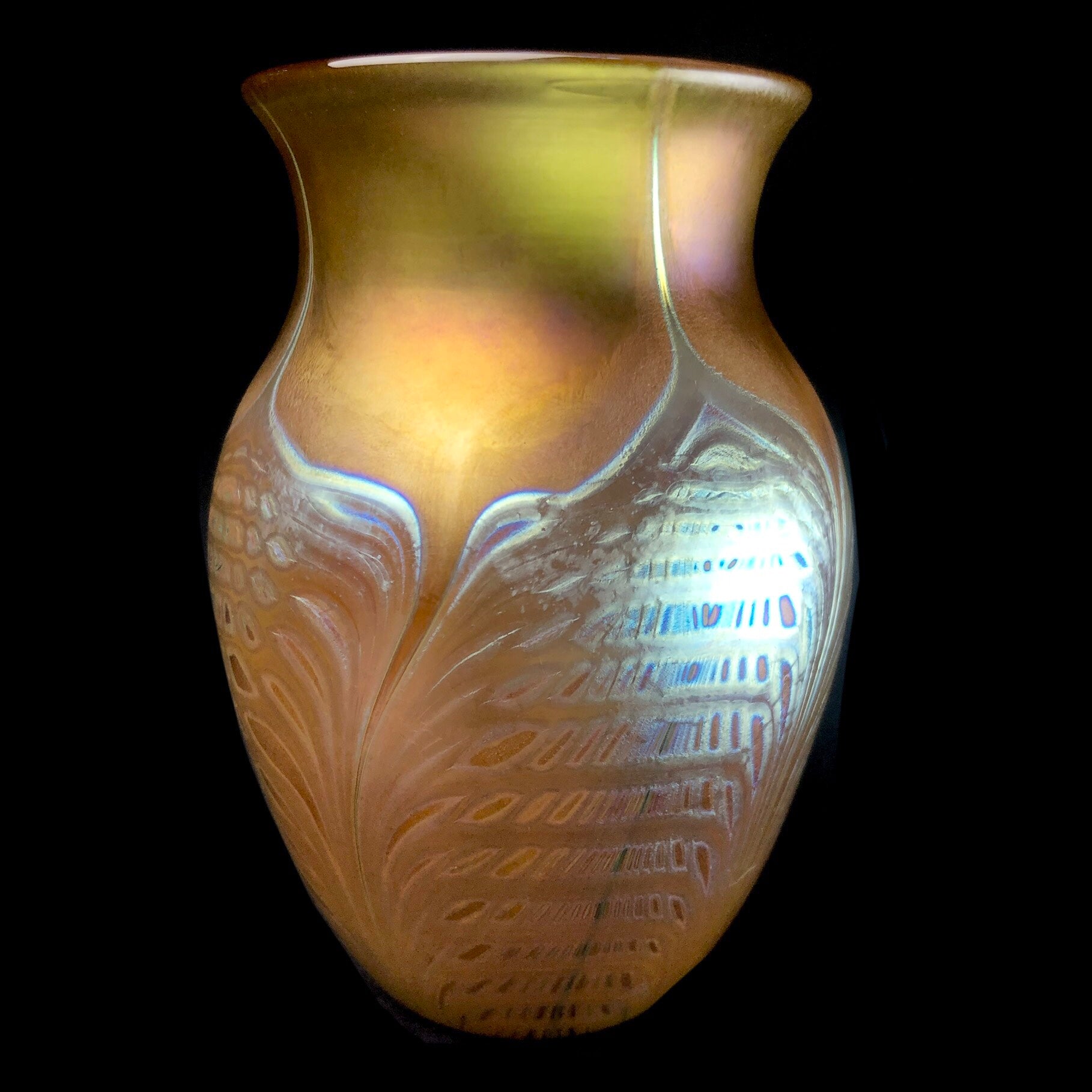 Front view of Amber Cathedral Vase