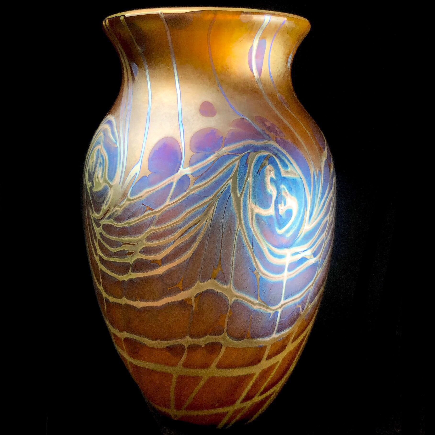 Back view of Elongated Starry Night Vase