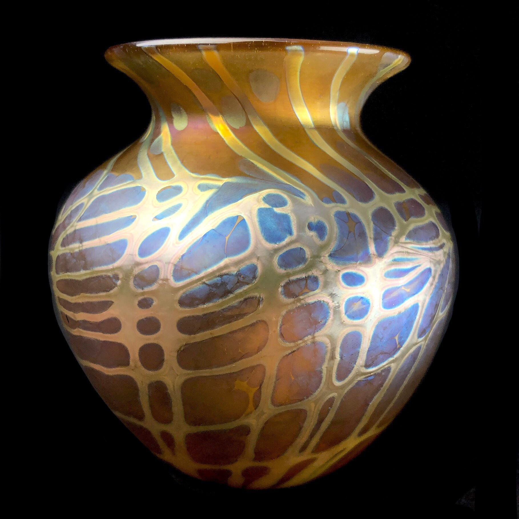 Front view of Amber Starry Night Vase 