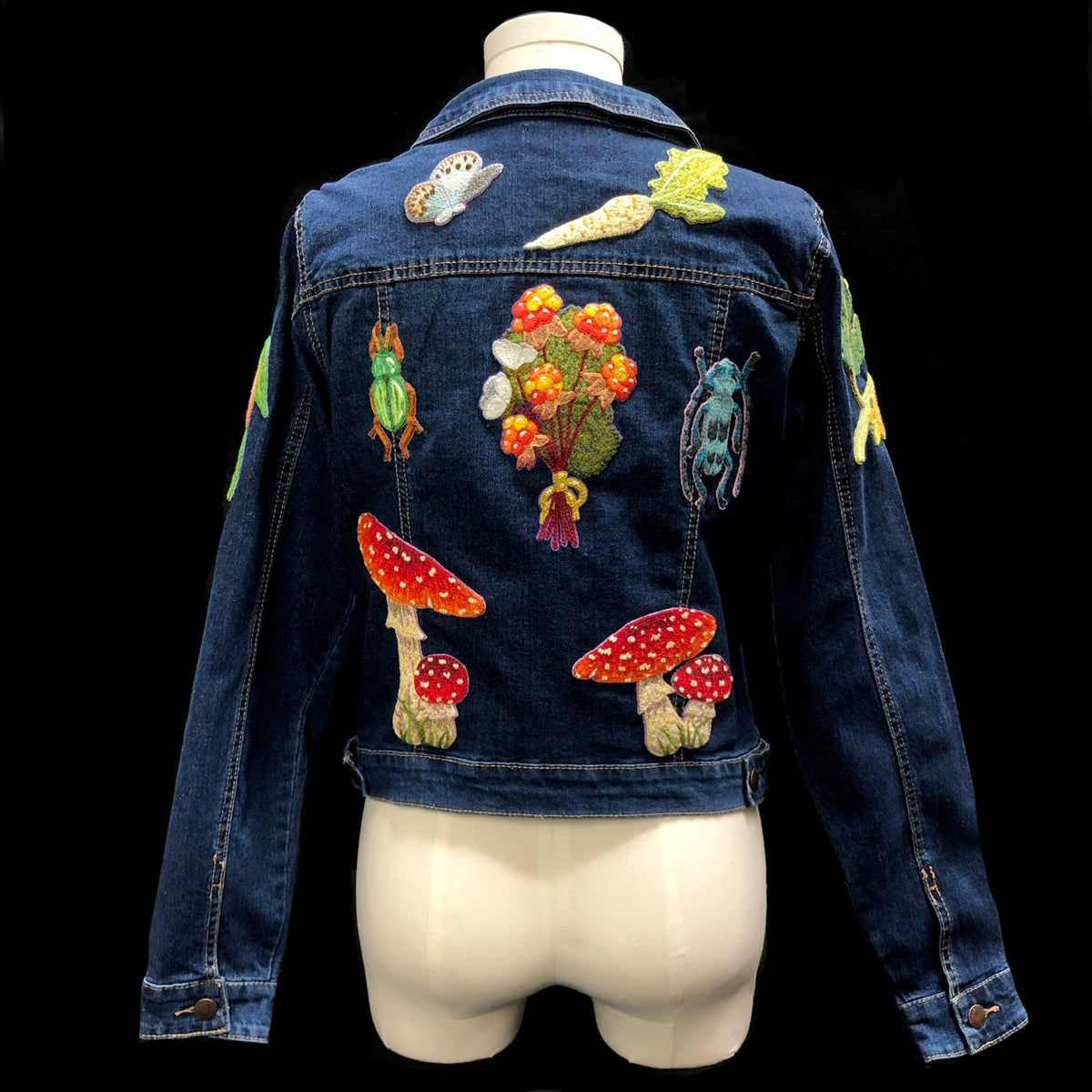 One of a Kinda Hand Embroidered Jean Jacket