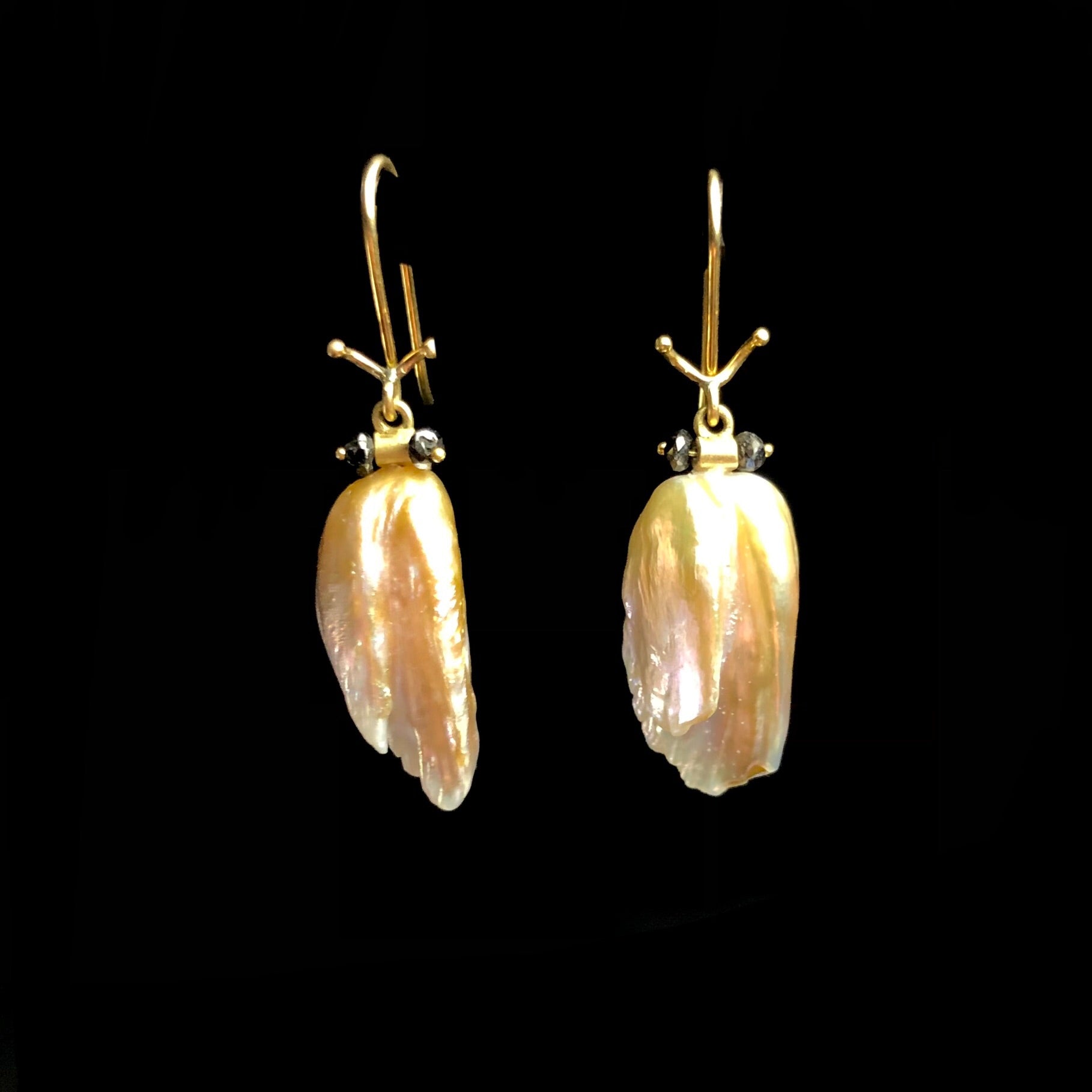Pearl Insect Earrings