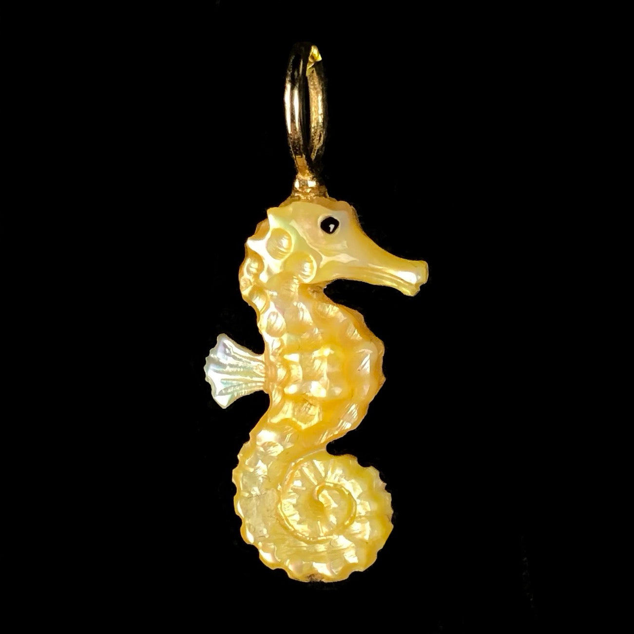 Golden Seahorse Charm