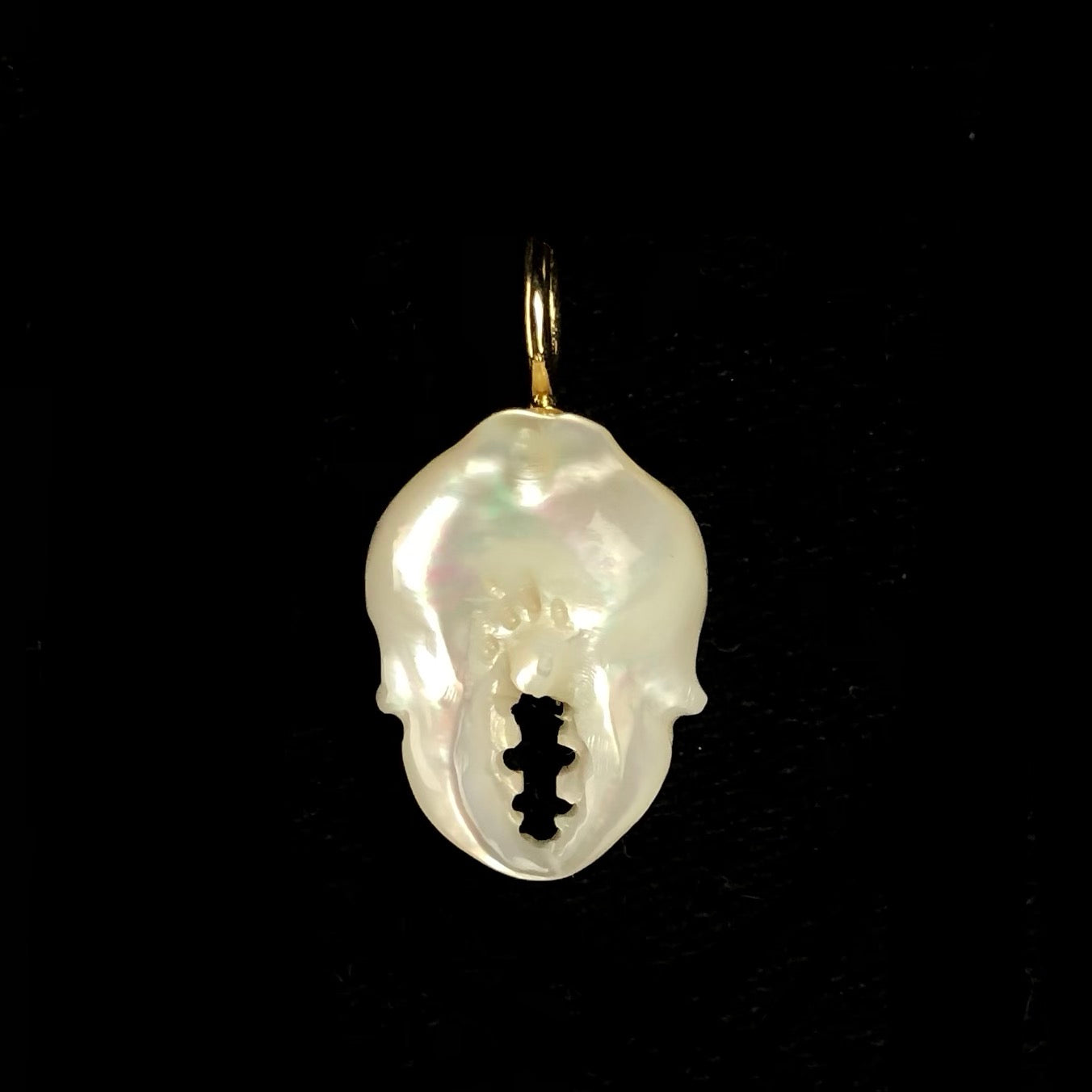 White Mother of Pearl Crab Claw Charm