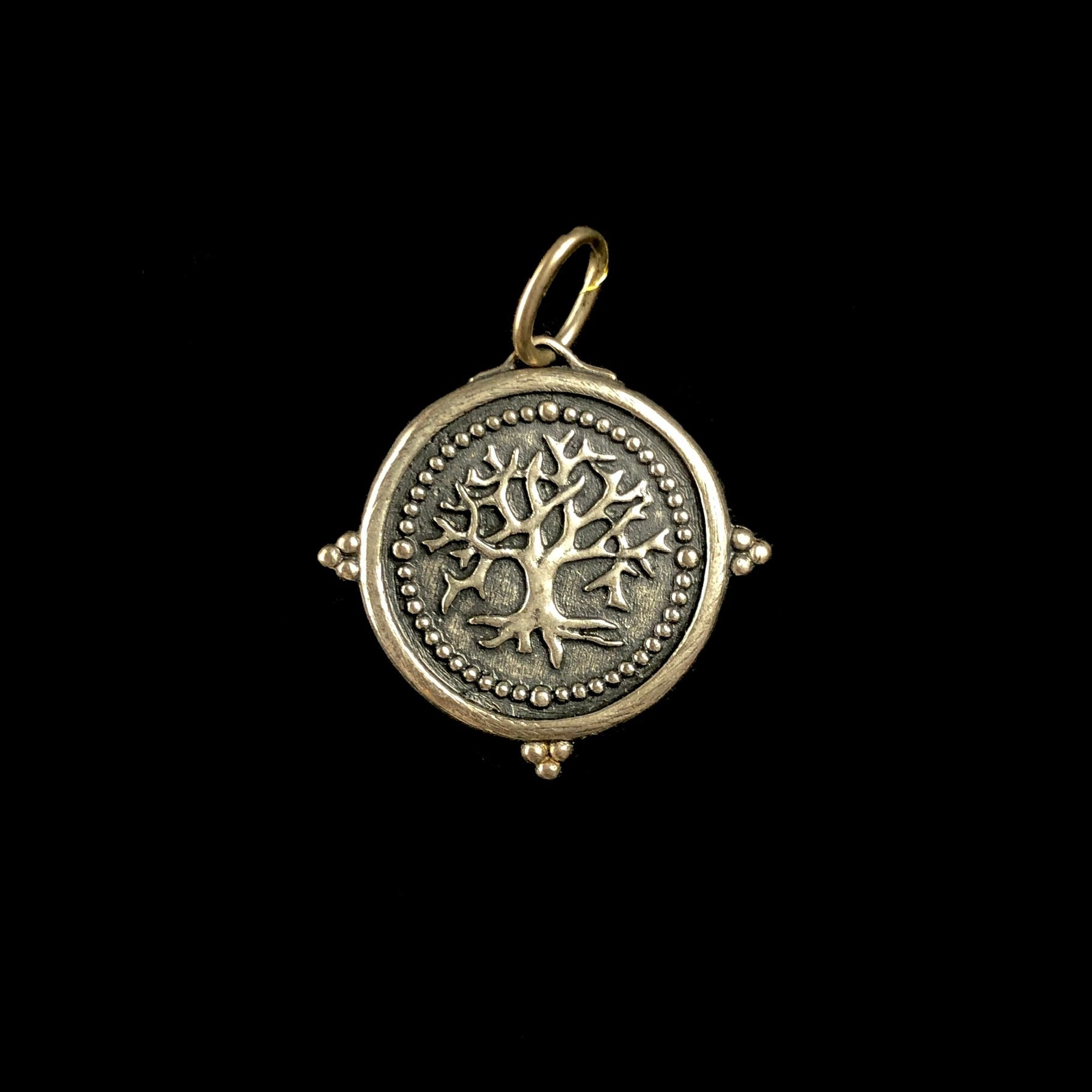 Front side of silver Tree of Life Charm