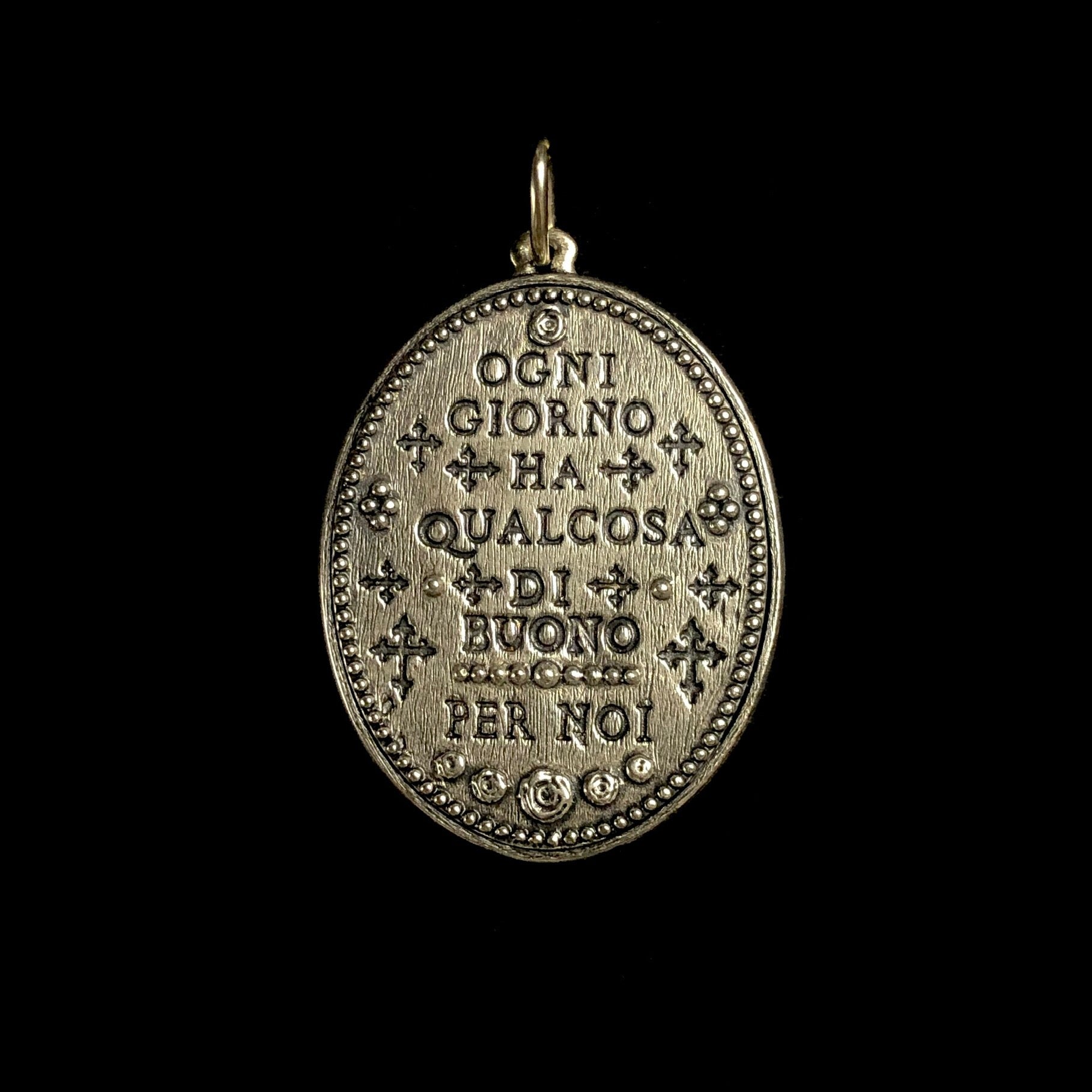 Back side of Double Sacred Heart Charm
